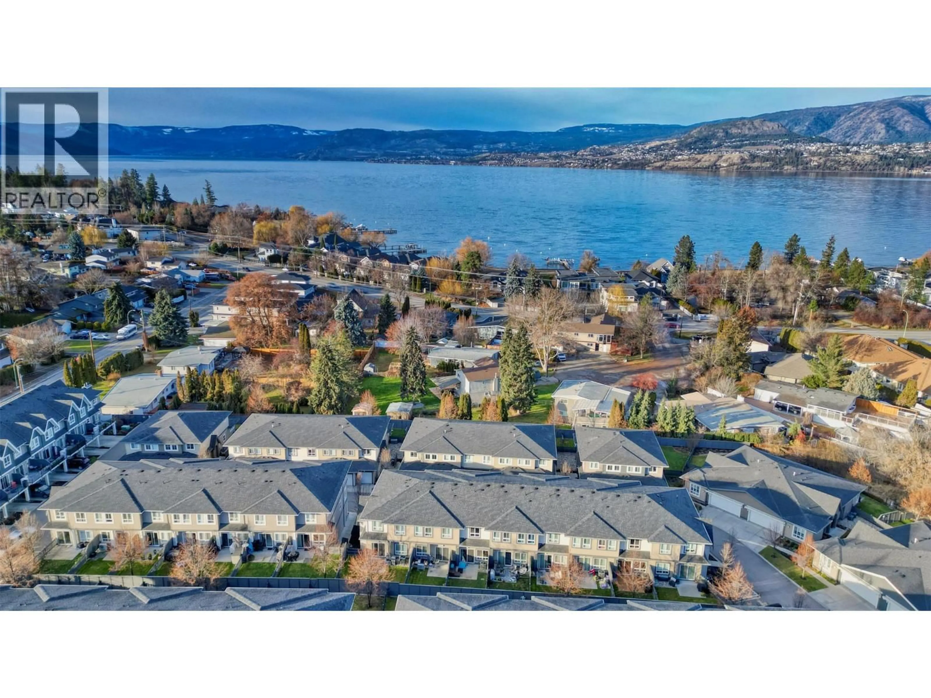 A pic from outside/outdoor area/front of a property/back of a property/a pic from drone, water/lake/river/ocean view for 76 - 680 OLD MEADOWS ROAD, Kelowna British Columbia V1W5L4
