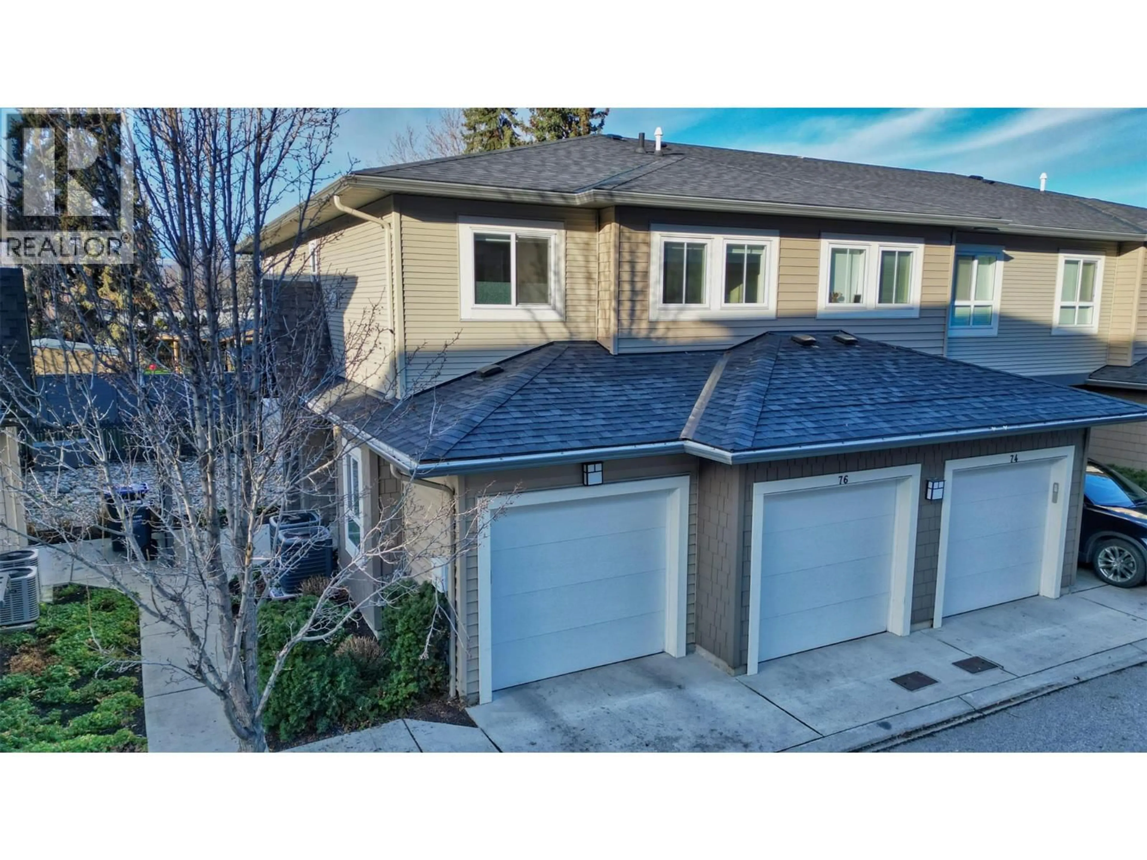 A pic from outside/outdoor area/front of a property/back of a property/a pic from drone, street for 76 - 680 OLD MEADOWS ROAD, Kelowna British Columbia V1W5L4