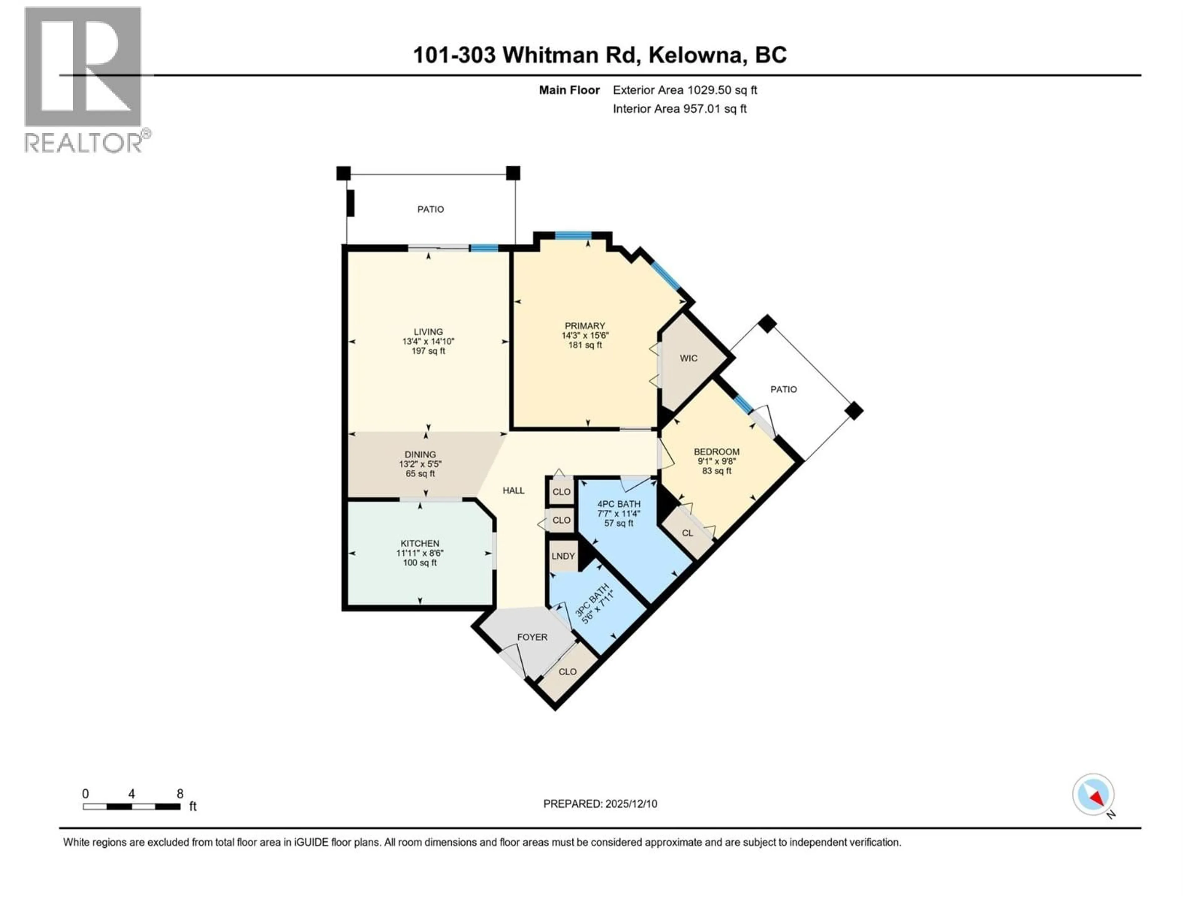 Floor plan for 106 - 303 WHITMAN ROAD, Kelowna British Columbia V1V2P3