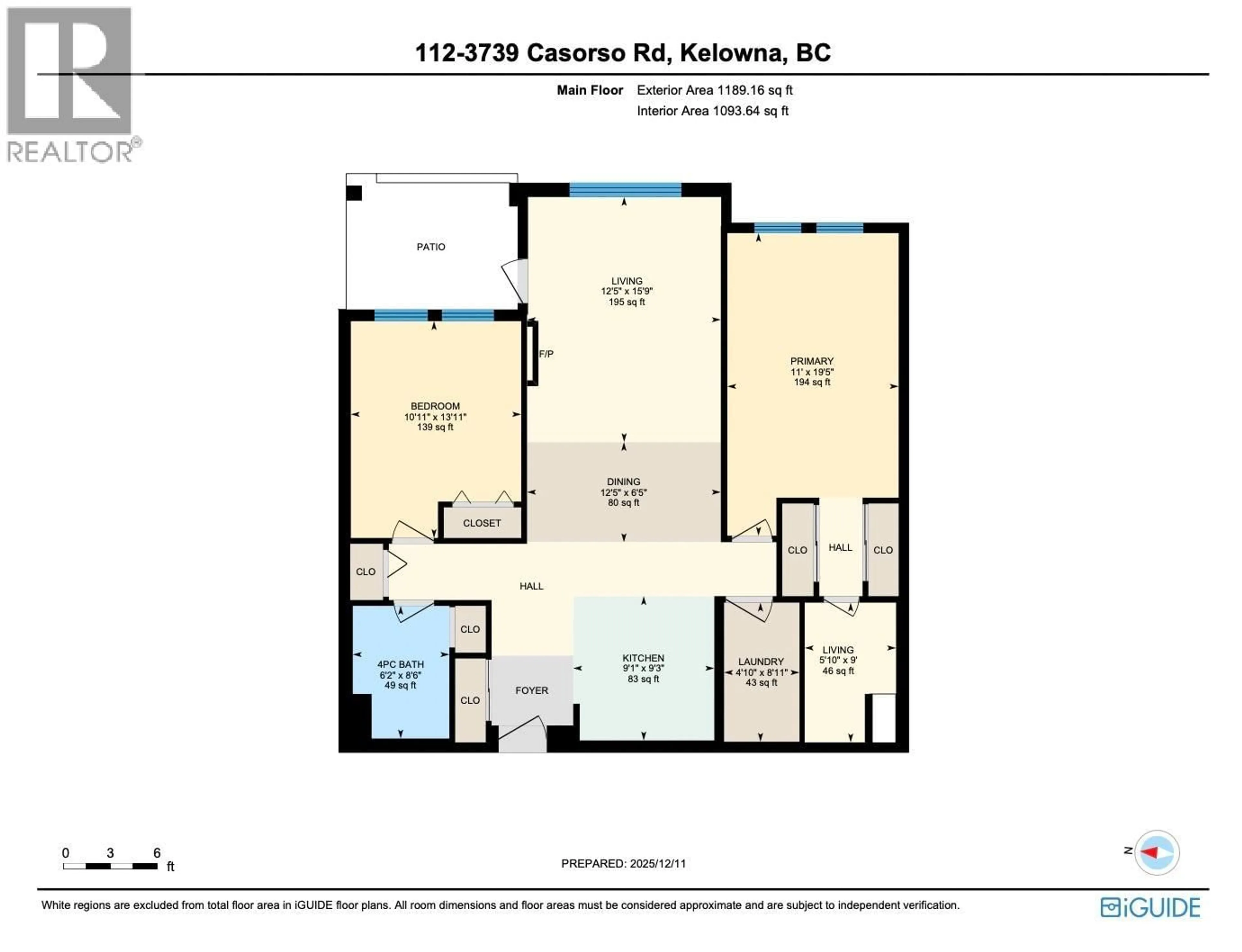 Floor plan for 112 - 3739 CASORSO ROAD, Kelowna British Columbia V1W5E8