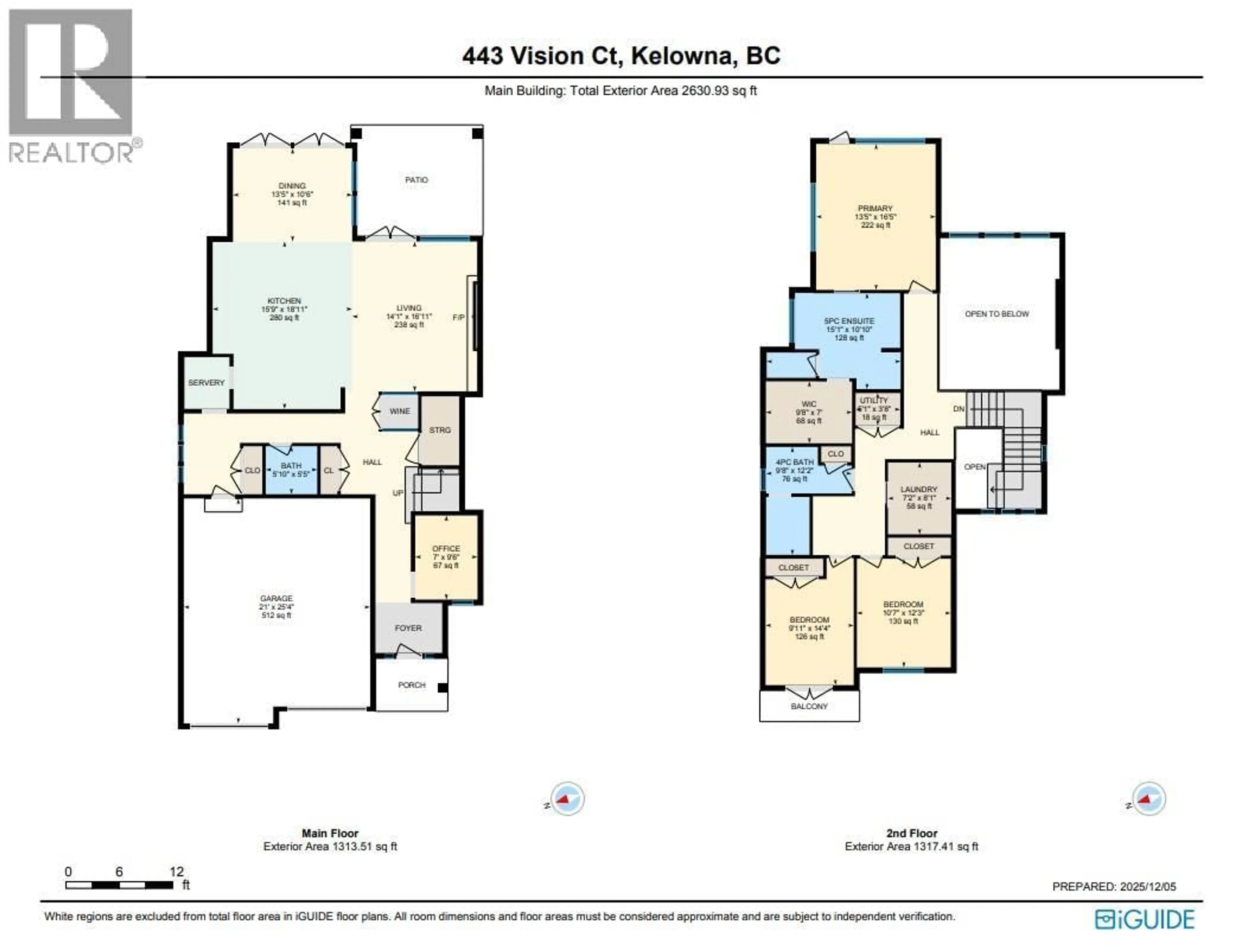 Floor plan for 443 VISION COURT, Kelowna British Columbia V1W0C4