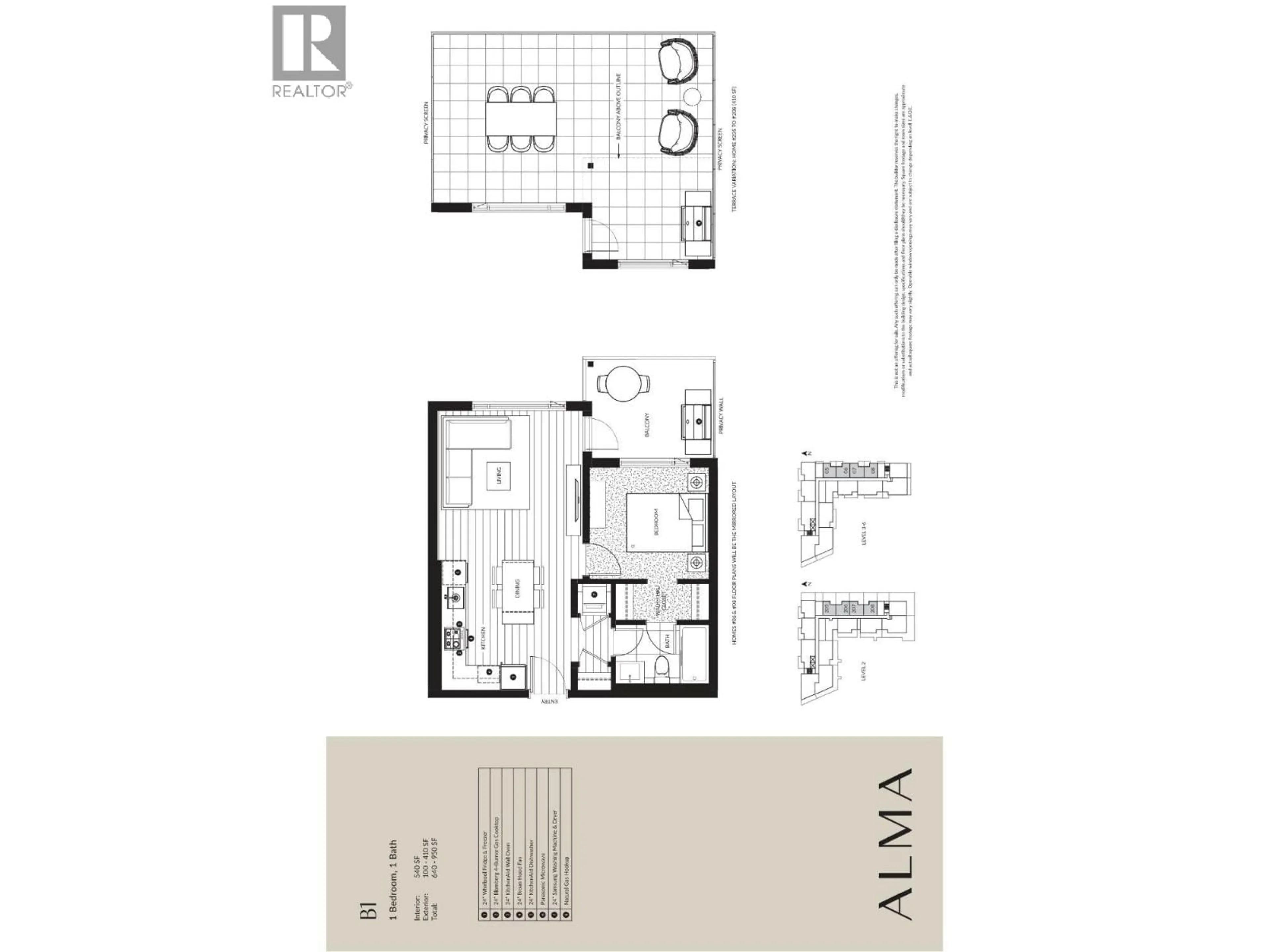 Floor plan for 305 - 3051 ABBOTT STREET, Kelowna British Columbia V1Y0P1