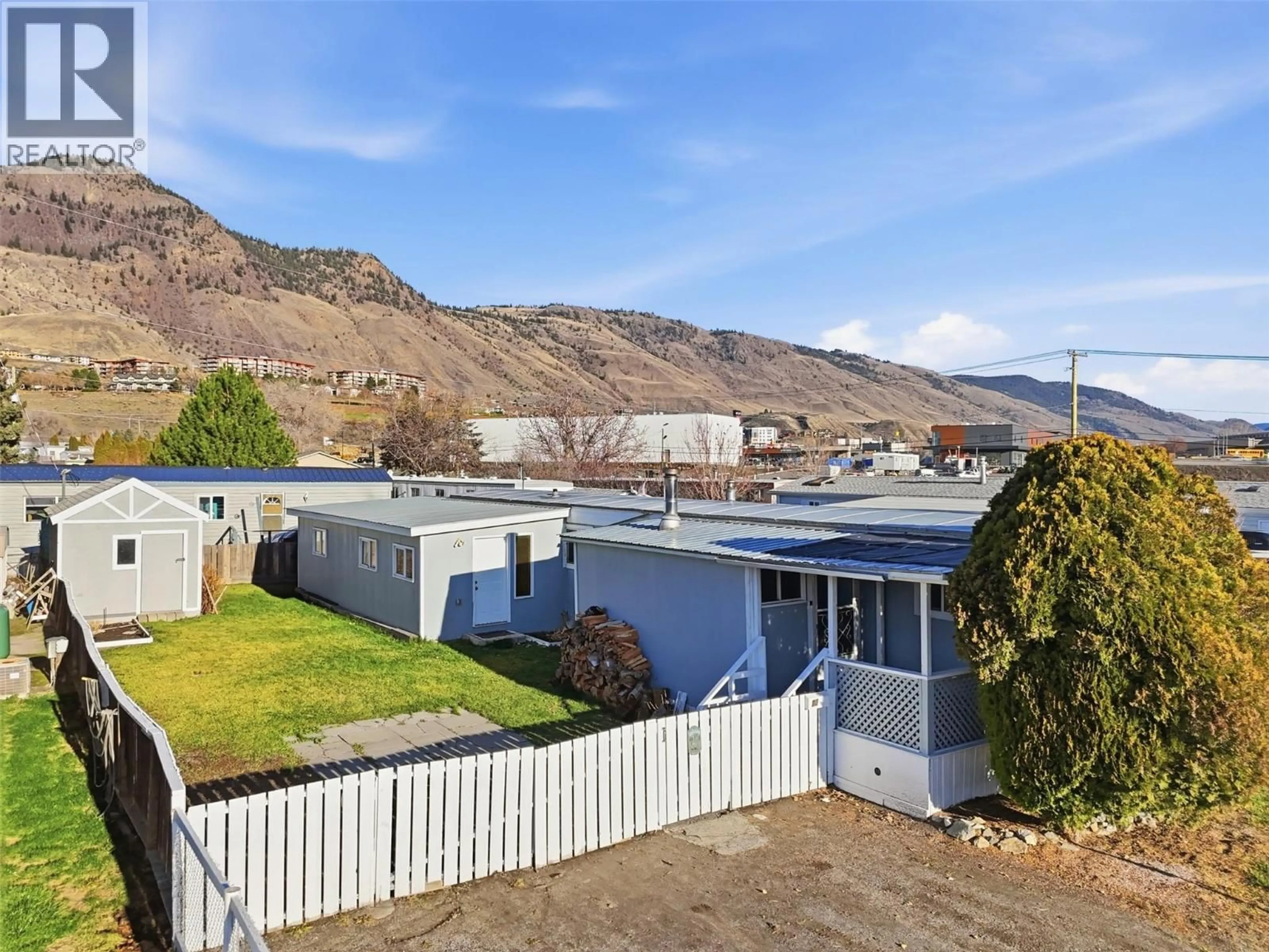 A pic from outside/outdoor area/front of a property/back of a property/a pic from drone, mountain view for D3 - 220 G&M ROAD, Kamloops British Columbia V2C1A4