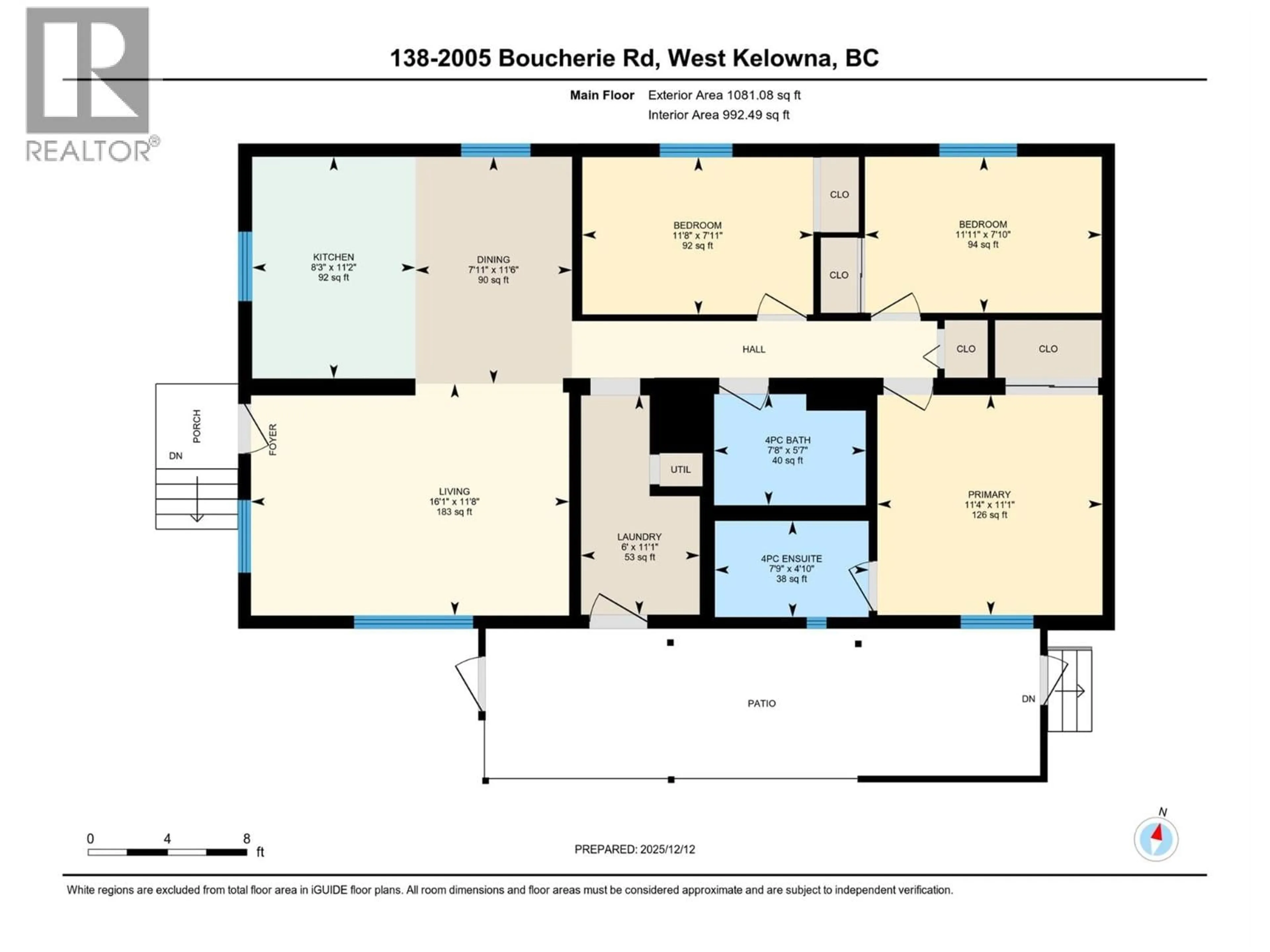 Floor plan for 138 - 2005 BOUCHERIE ROAD, West Kelowna British Columbia V4T1R4
