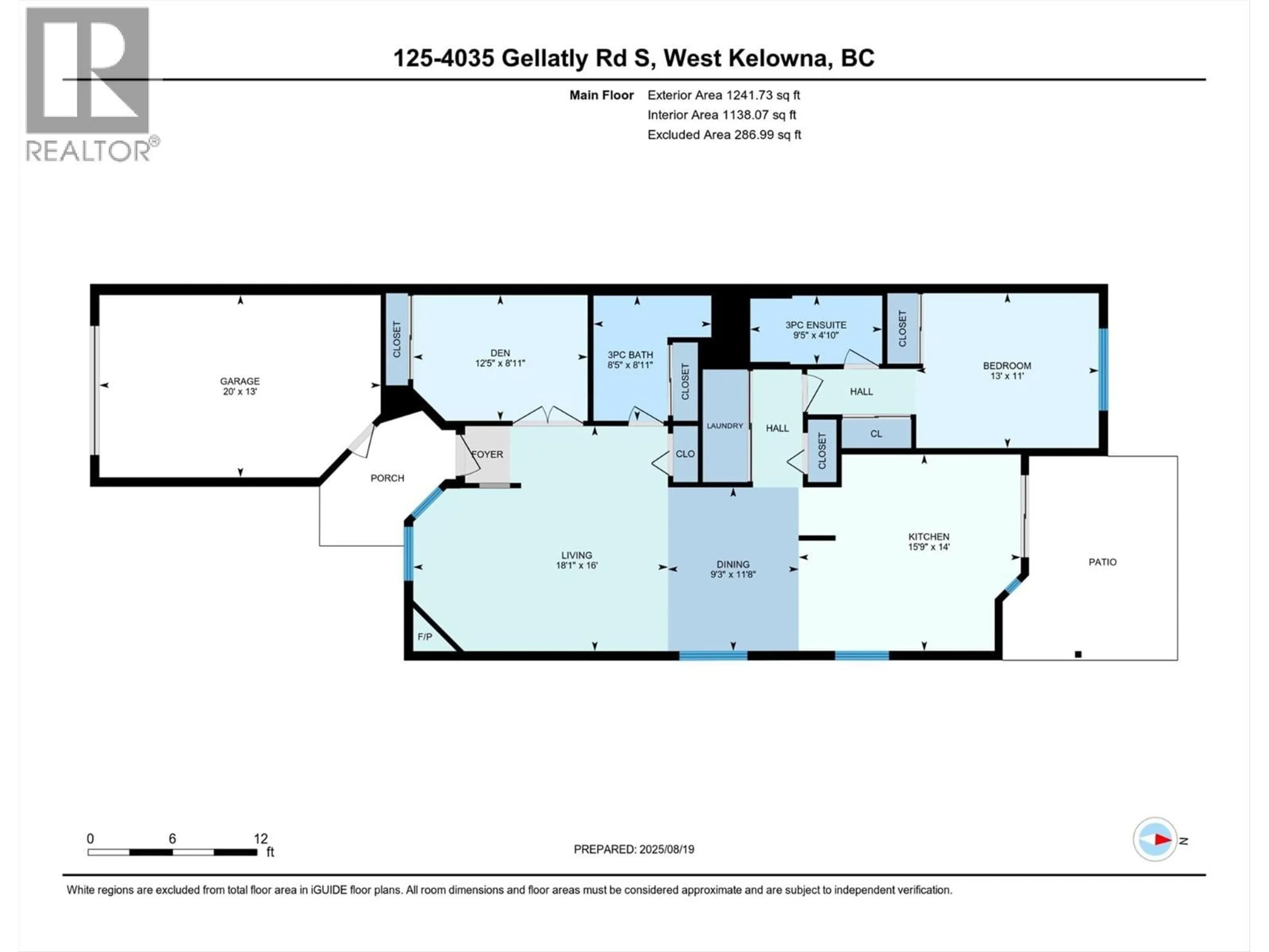 Floor plan for 125 - 4035 GELLATLY ROAD SOUTH, West Kelowna British Columbia V4T1R7
