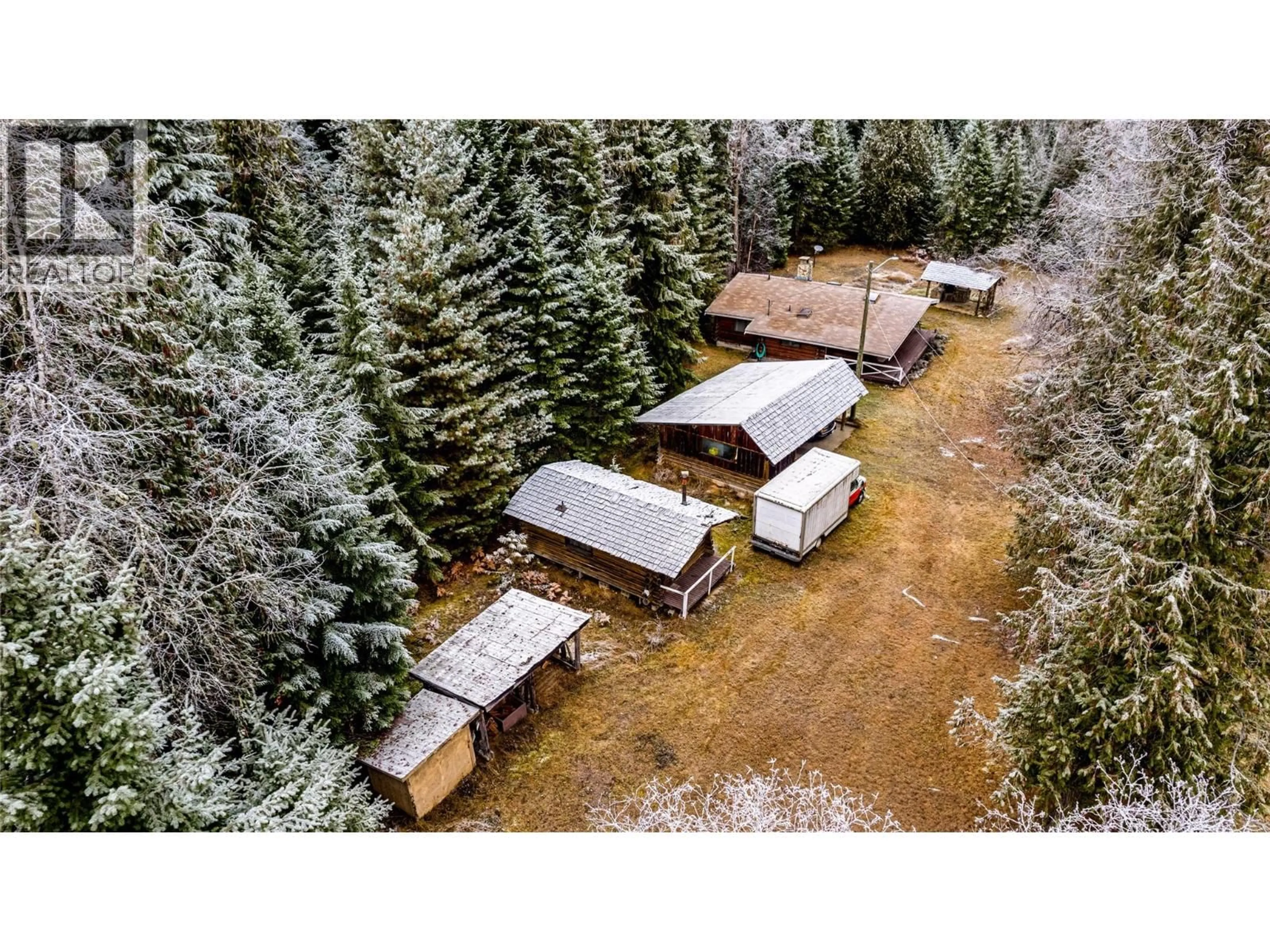 A pic from outside/outdoor area/front of a property/back of a property/a pic from drone, forest/trees view for 3137 ENDERBY MABEL LAKE ROAD, Enderby British Columbia V0E1V0