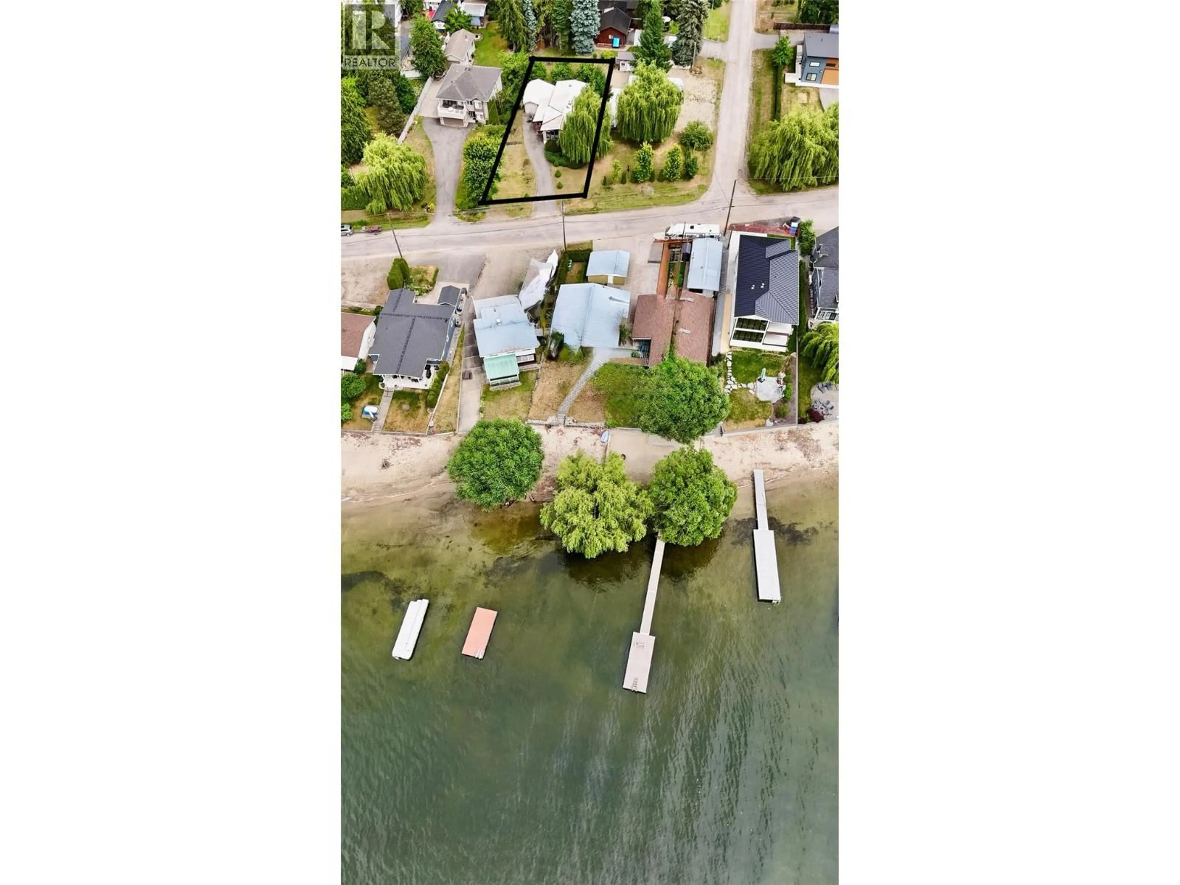 A pic from outside/outdoor area/front of a property/back of a property/a pic from drone, water/lake/river/ocean view for 8936 SWANSHORE ROAD, Swansea Point British Columbia V0E2K2