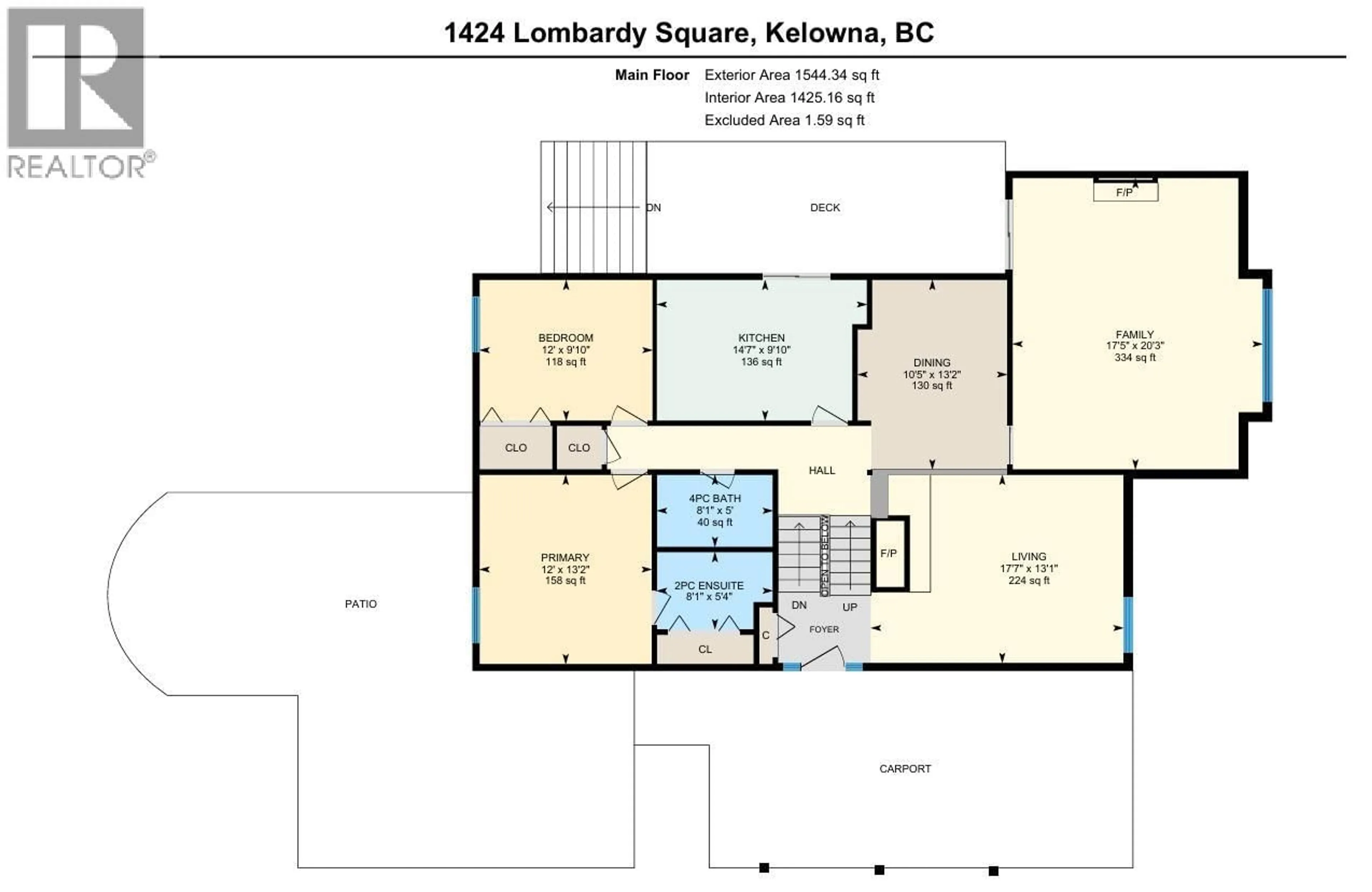 Floor plan for 1424 LOMBARDY SQUARE, Kelowna British Columbia V1Y3S7