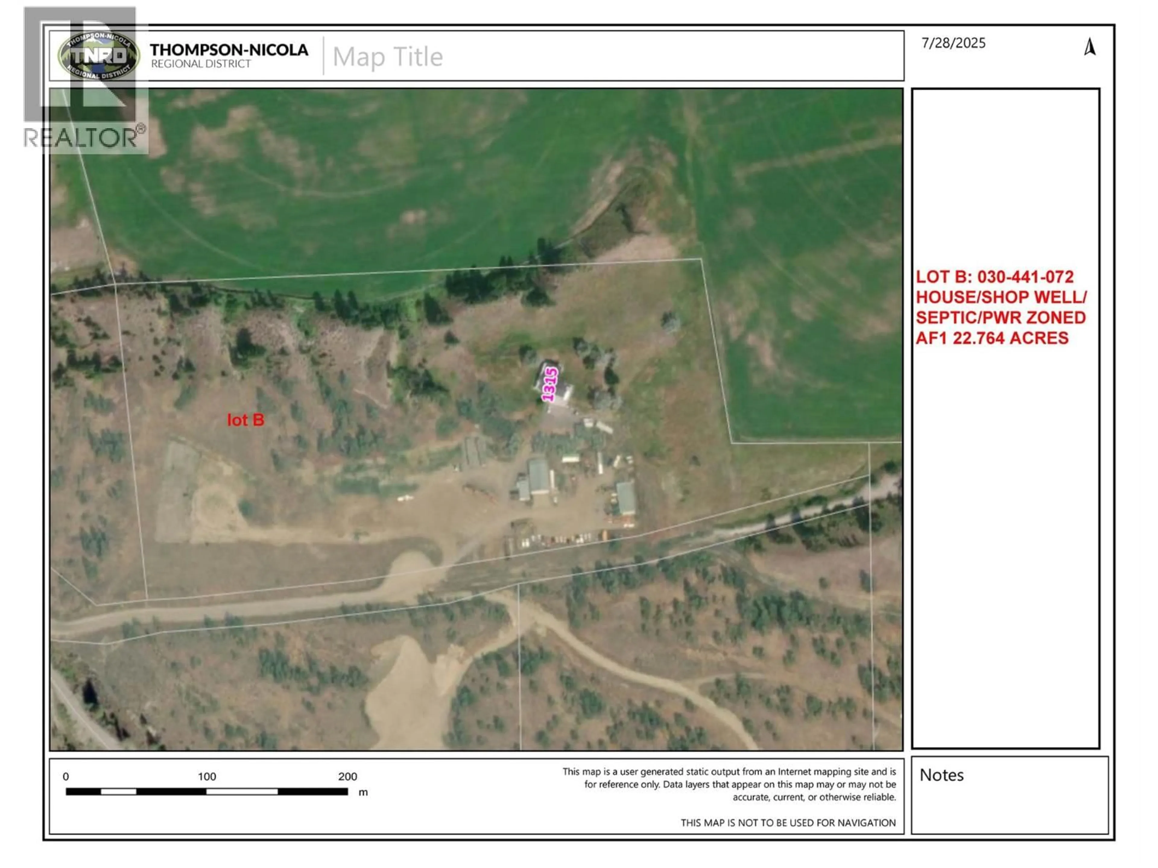Picture of a map for 1315B HOOK ROAD, Kamloops British Columbia V0E2M0