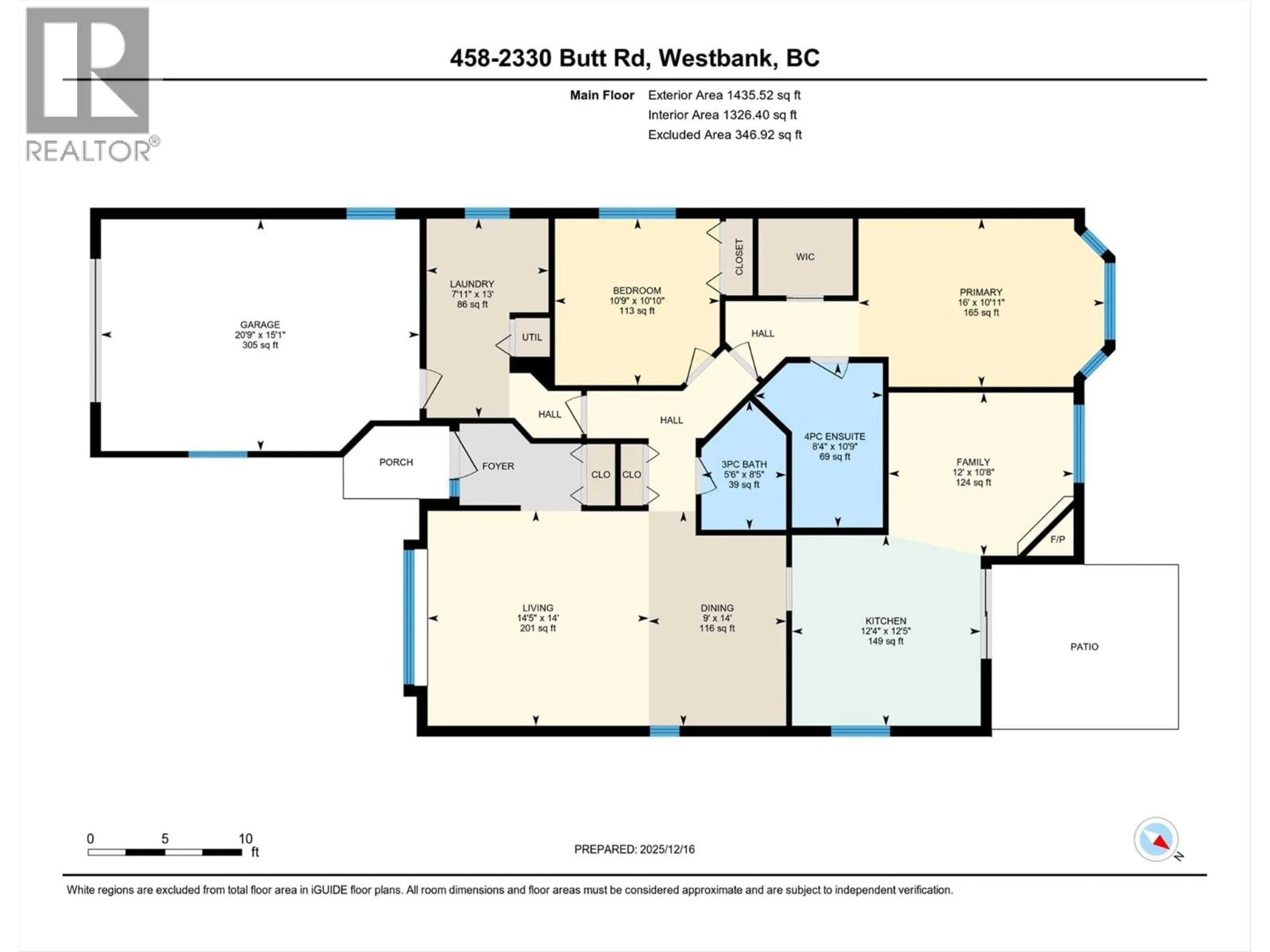 Floor plan for 458 - 2330 BUTT ROAD, West Kelowna British Columbia V4T2L3
