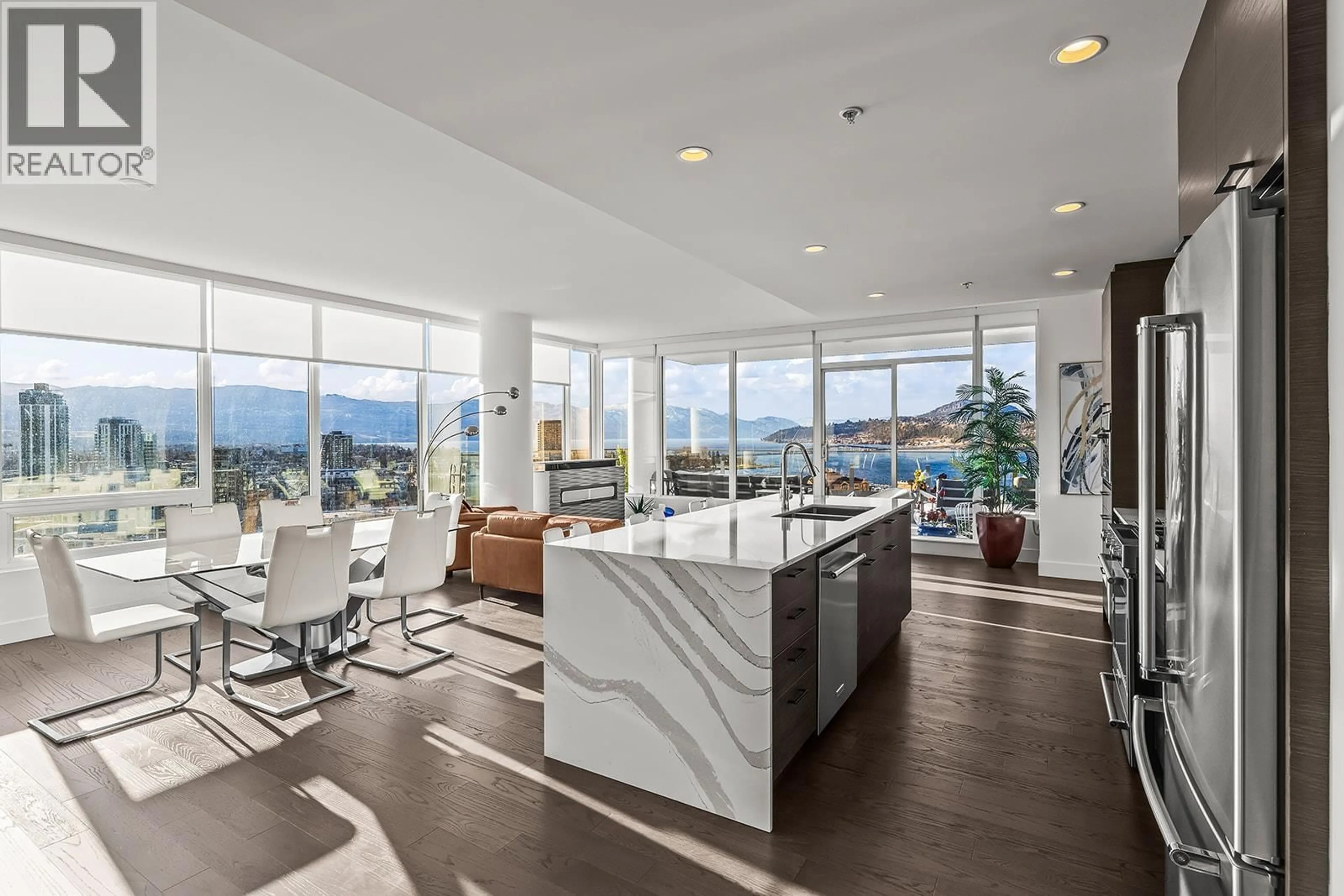 Open concept kitchen, ceramic/tile floor for 1903 - 1191 SUNSET DRIVE, Kelowna British Columbia V1Y0J4