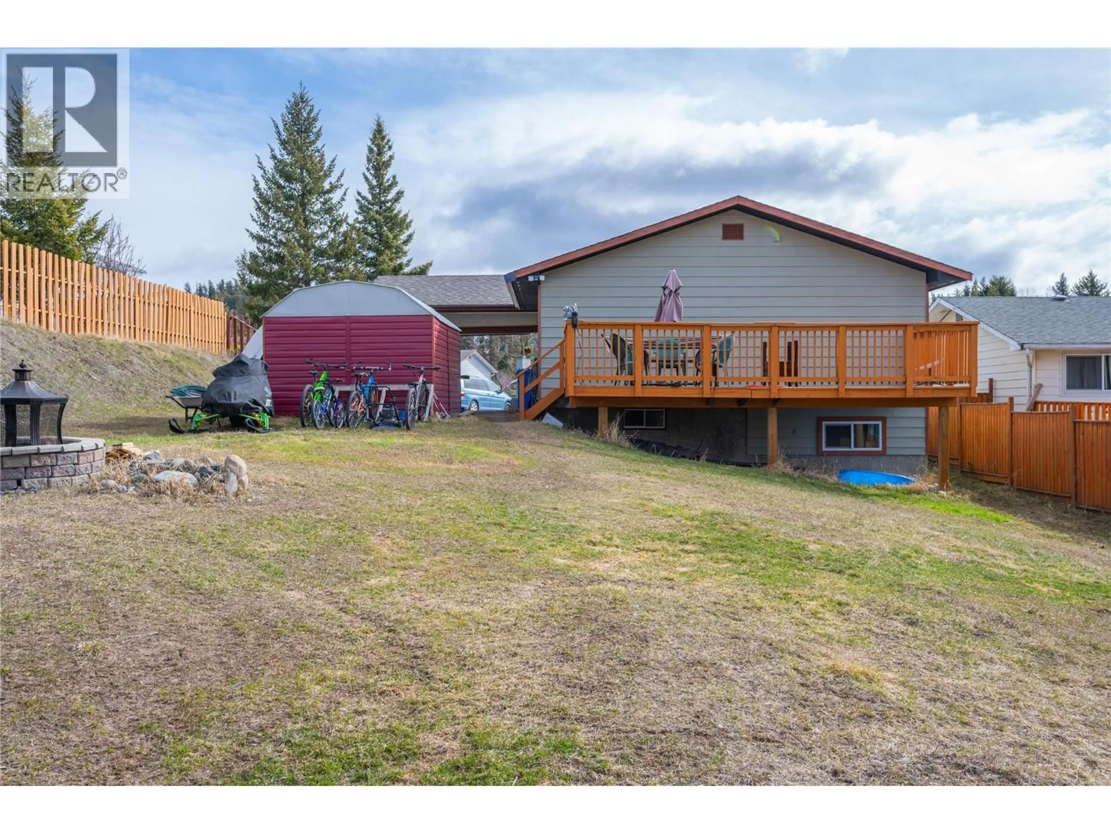 A pic from outside/outdoor area/front of a property/back of a property/a pic from drone, mountain view for 292 JUNIPER DRIVE, Logan Lake British Columbia V0K1W0
