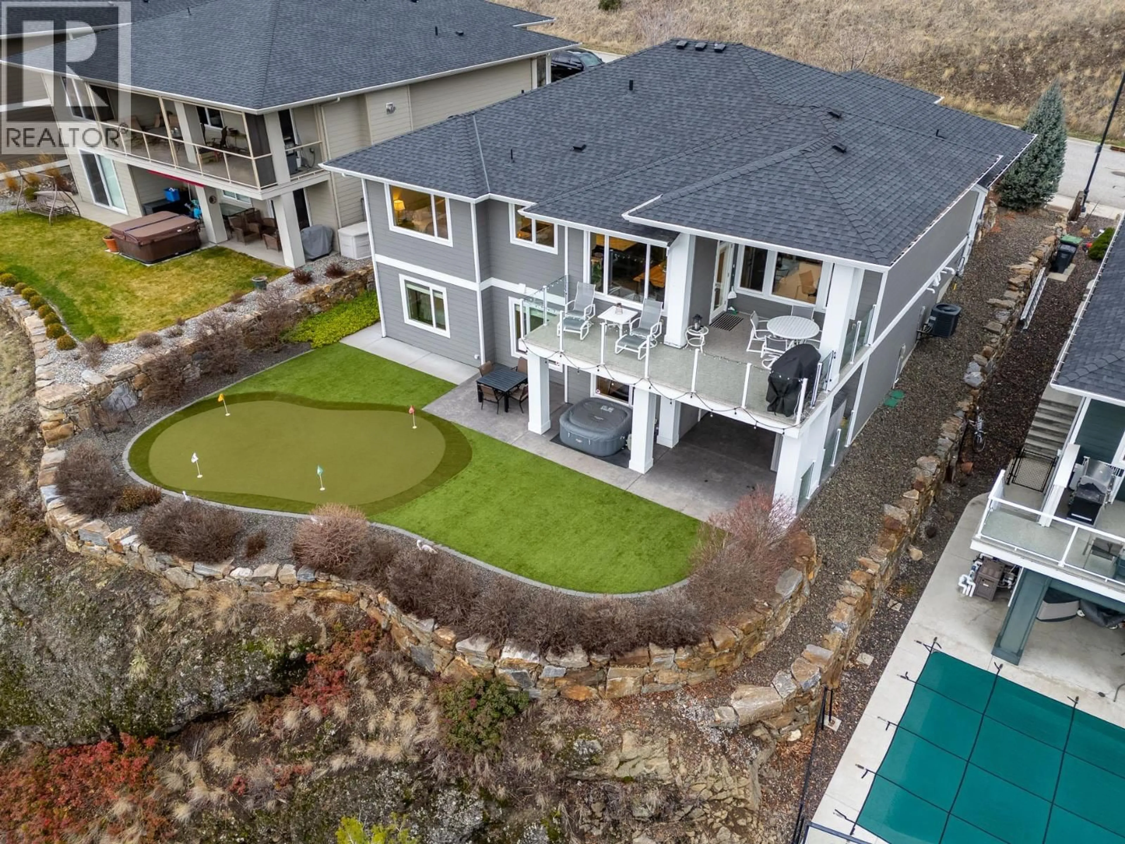 A pic from outside/outdoor area/front of a property/back of a property/a pic from drone, water/lake/river/ocean view for 191 UPPER CANYON DRIVE NORTH, Kelowna British Columbia V1V3C5