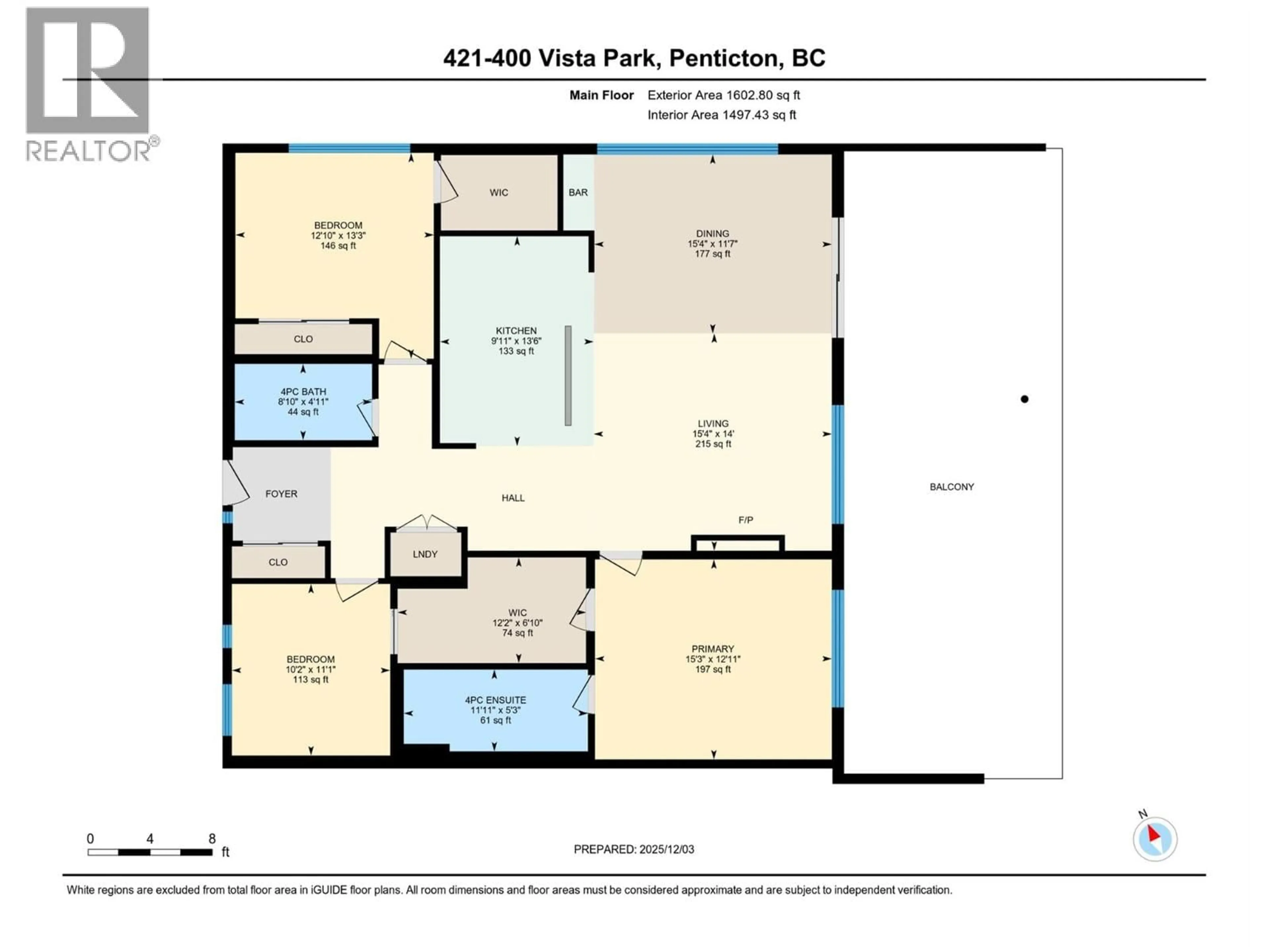 Floor plan for 421 - 400 VISTA PARK, Penticton British Columbia V2A0B2