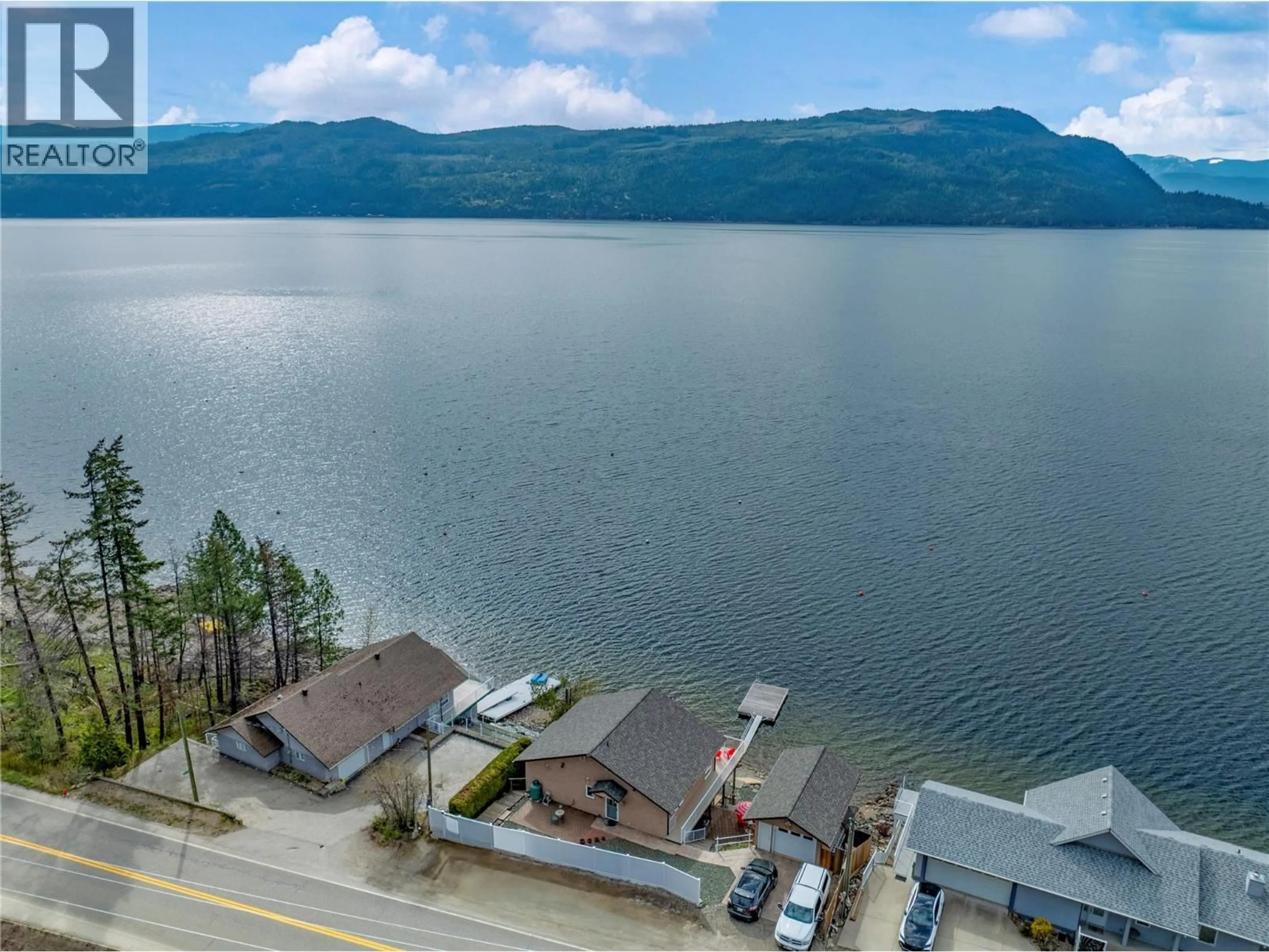 A pic from outside/outdoor area/front of a property/back of a property/a pic from drone, water/lake/river/ocean view for 5106 SQUILAX ANGLEMONT ROAD, Celista British Columbia V0E1M6