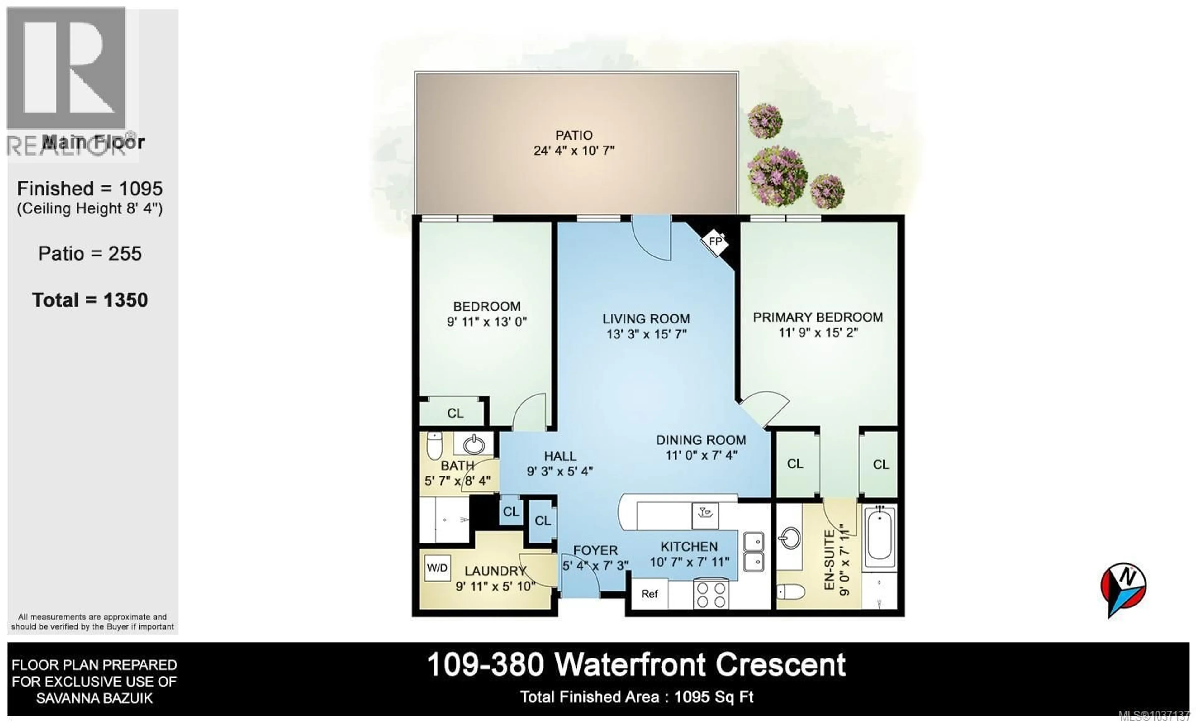 Floor plan for 109 - 380 WATERFRONT CRESCENT, Victoria British Columbia V8T5K3