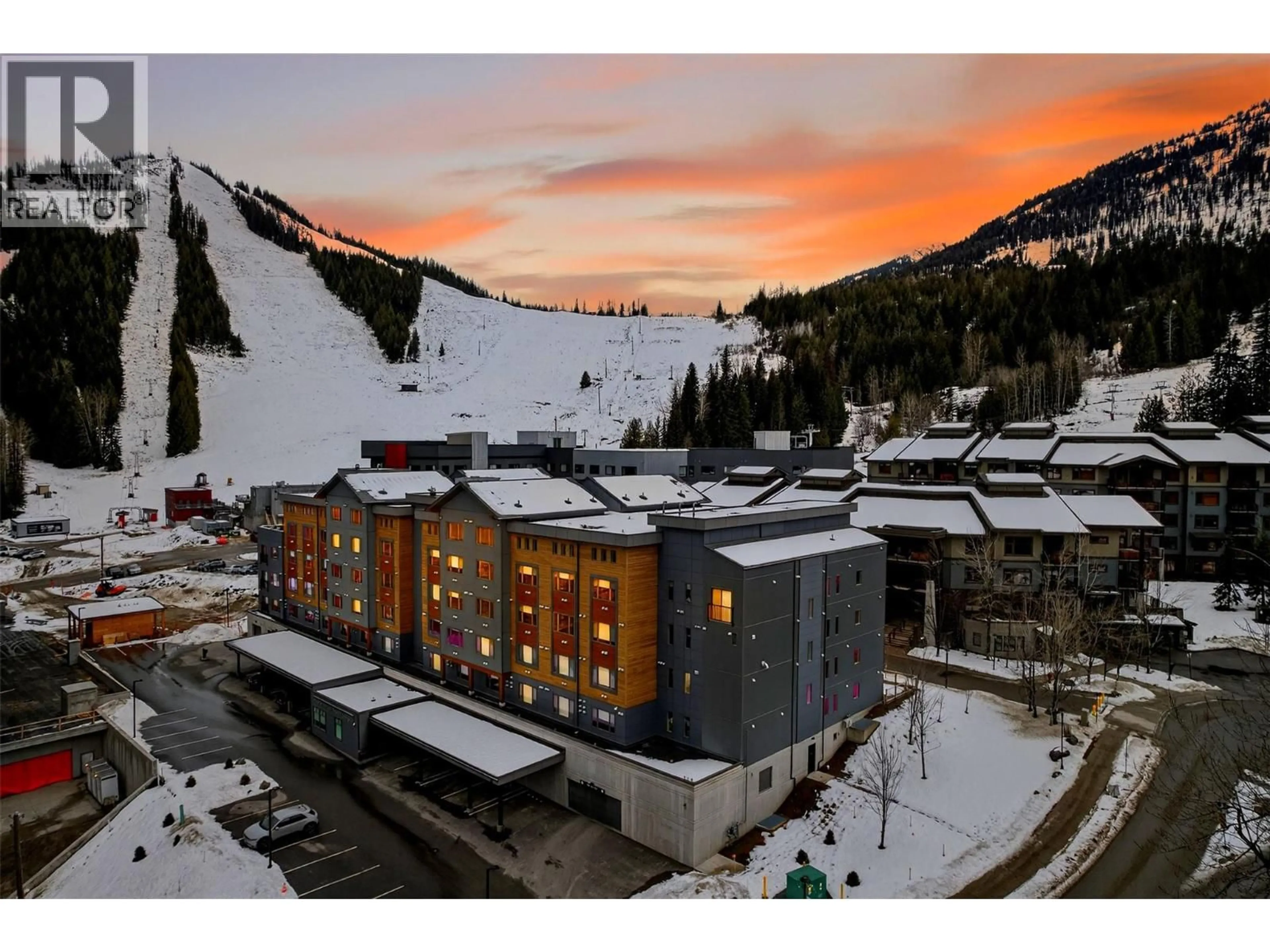 A pic from outside/outdoor area/front of a property/back of a property/a pic from drone, mountain view for 109 - 4280 RED MOUNTAIN ROAD, Rossland British Columbia V0G1Y0