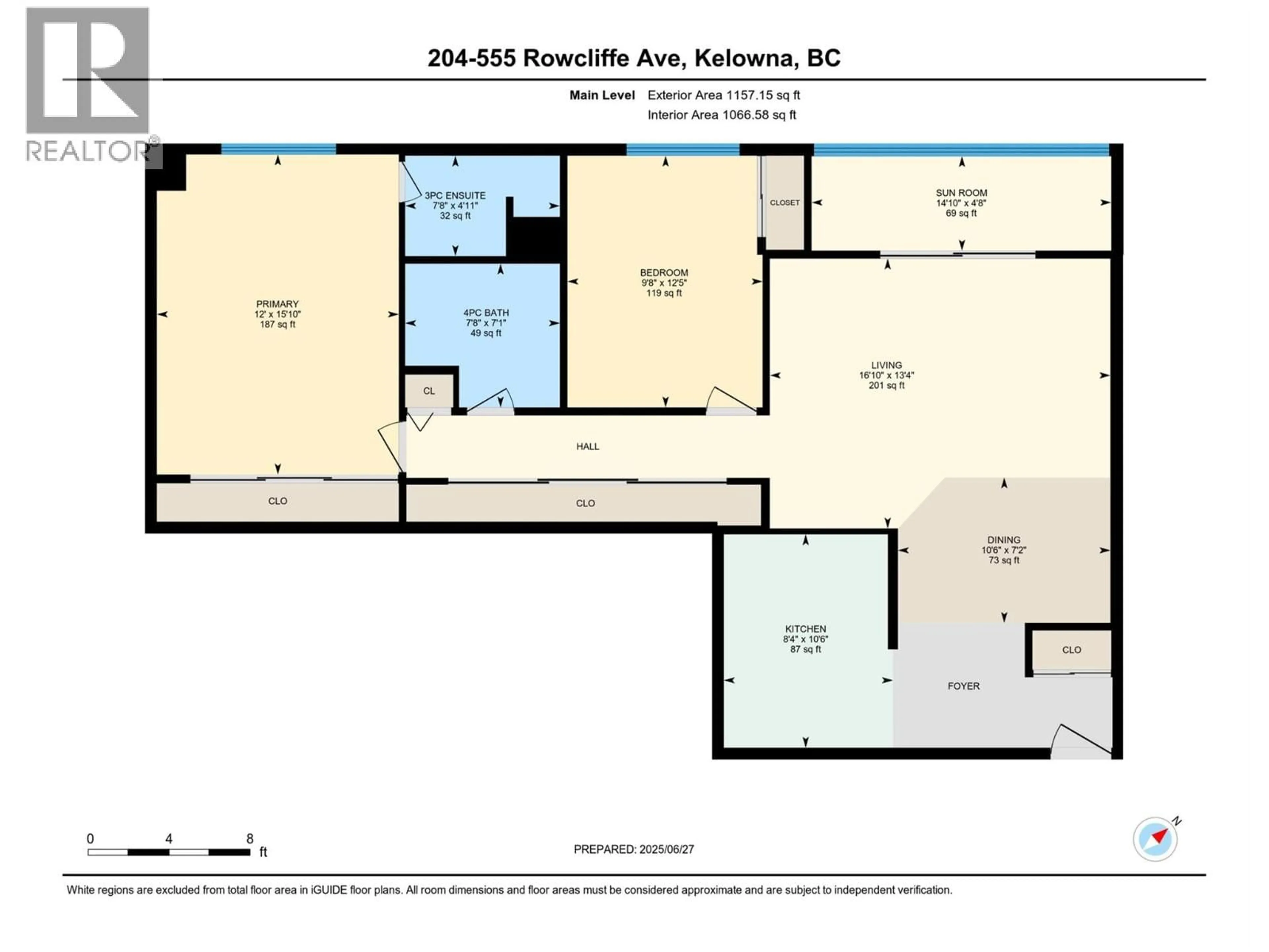 Floor plan for 204 - 555 ROWCLIFFE AVENUE, Kelowna British Columbia V1Y5Y8