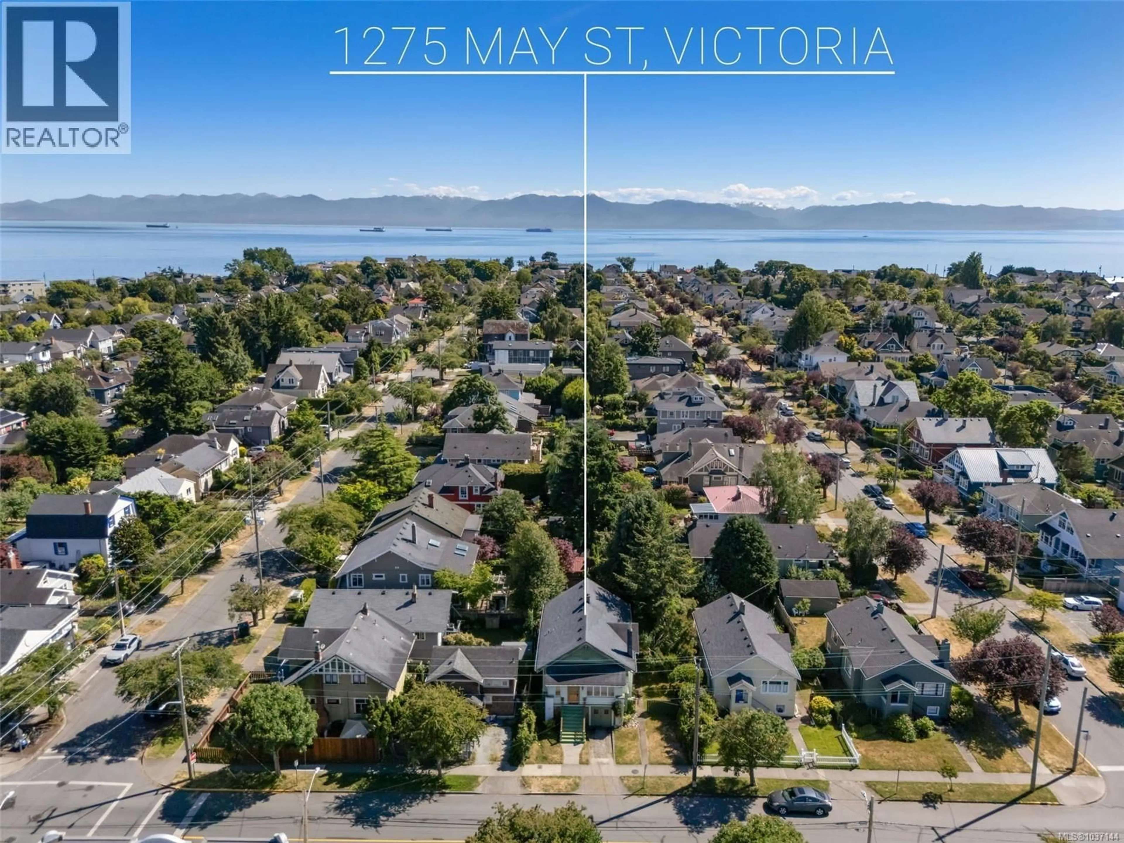 A pic from outside/outdoor area/front of a property/back of a property/a pic from drone, water/lake/river/ocean view for 1275 MAY STREET, Victoria British Columbia V8V2T1