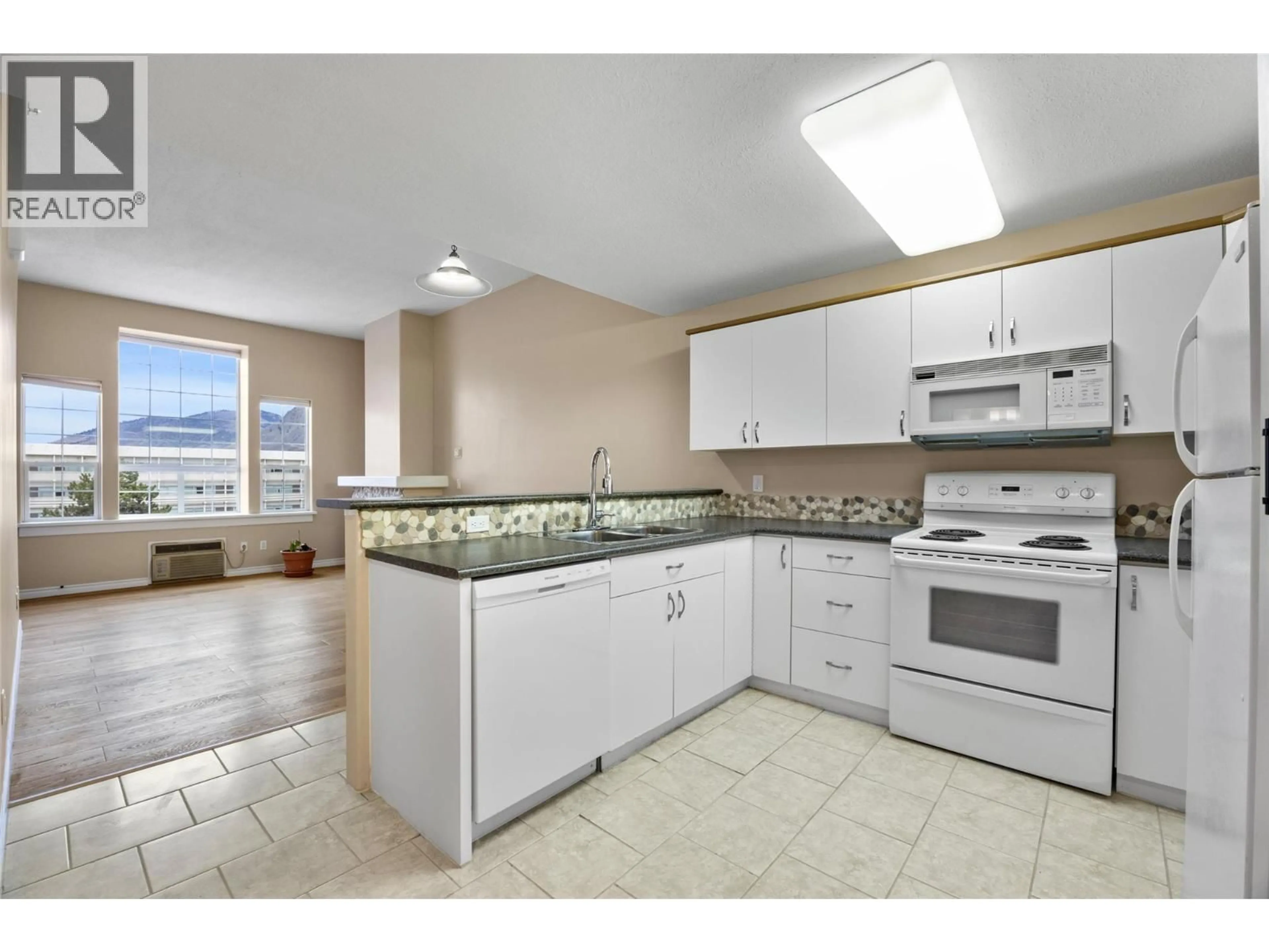 Standard kitchen, ceramic/tile floor for 407 - 554 SEYMOUR STREET, Kamloops British Columbia V2C2G9