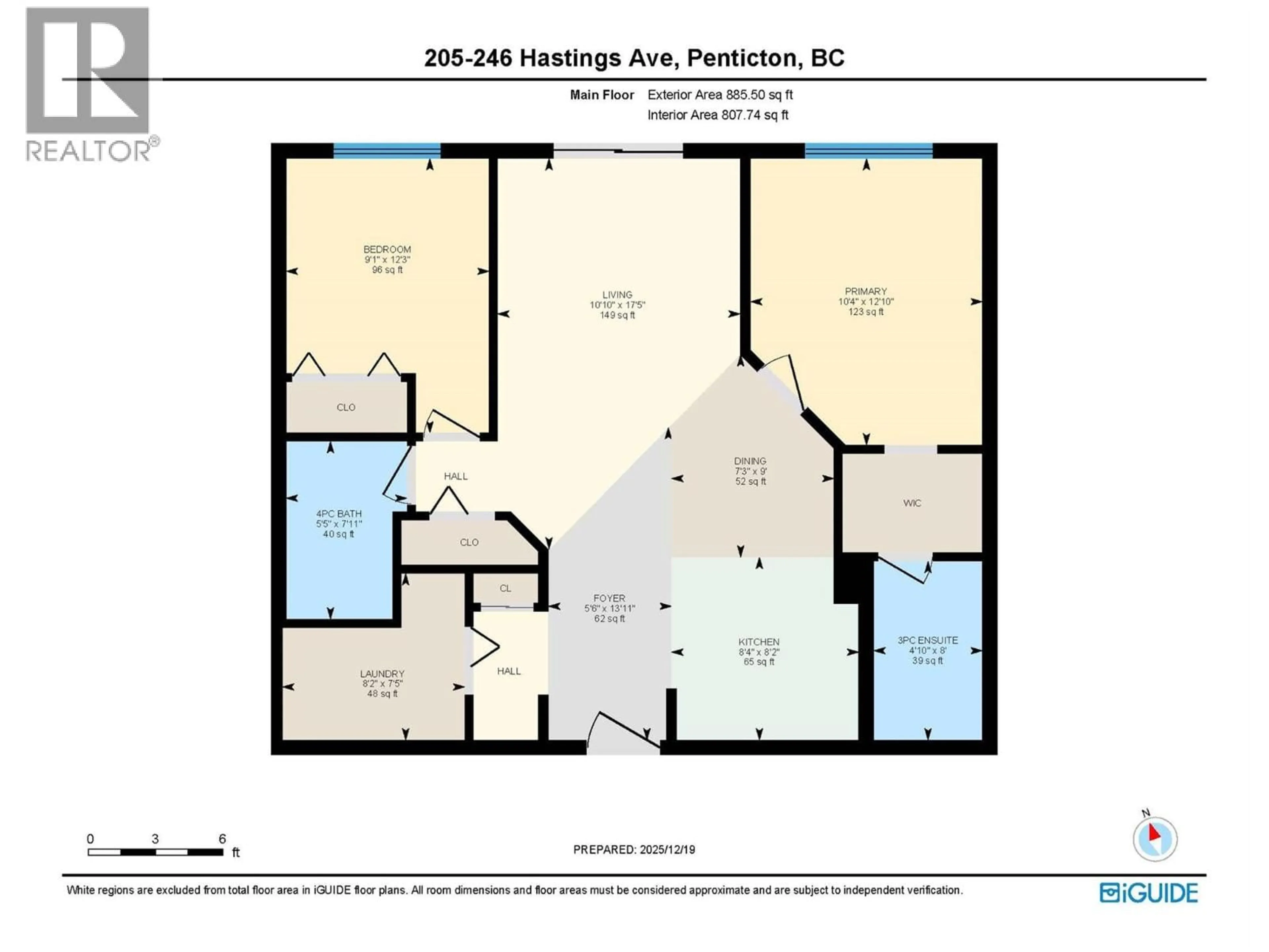 Floor plan for 205 - 246 HASTINGS AVENUE, Penticton British Columbia V2A2V6
