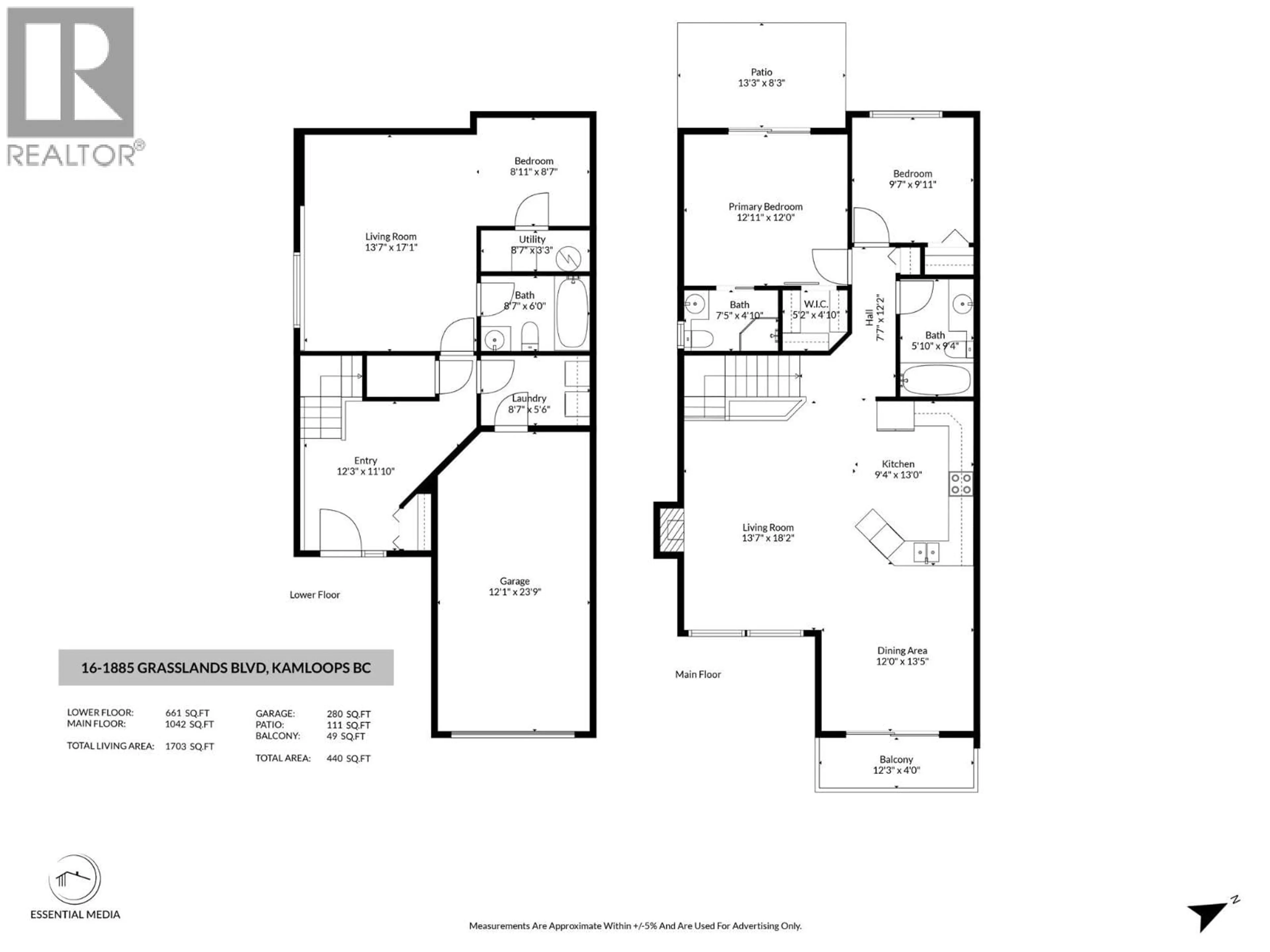 Floor plan for #16 - 1885 GRASSLANDS BOULEVARD, Kamloops British Columbia V2B0B8
