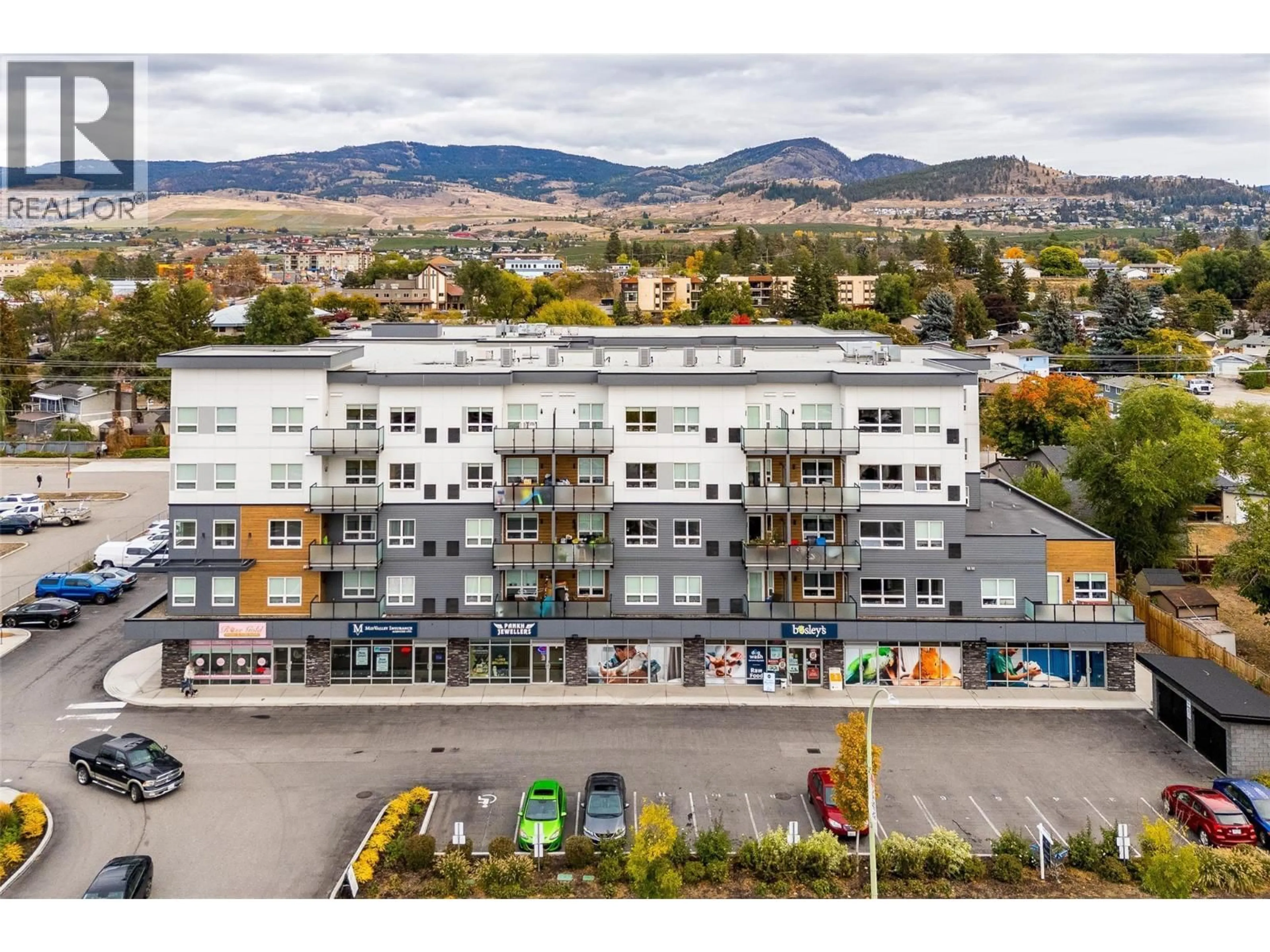 A pic from outside/outdoor area/front of a property/back of a property/a pic from drone, mountain view for 205 - 191 HOLLYWOOD ROAD SOUTH, Kelowna British Columbia V1X0B5