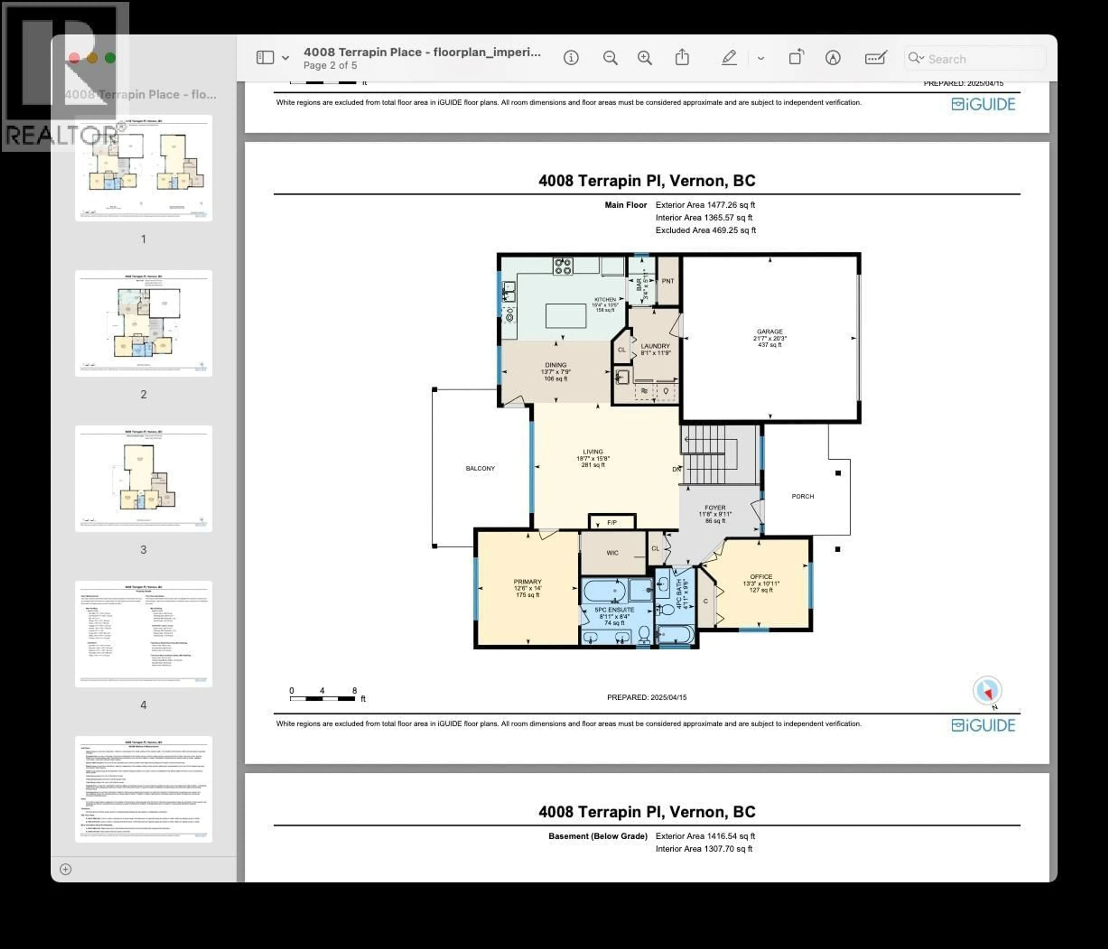 Floor plan for 4008 TERRAPIN PLACE, Vernon British Columbia V1T9W4