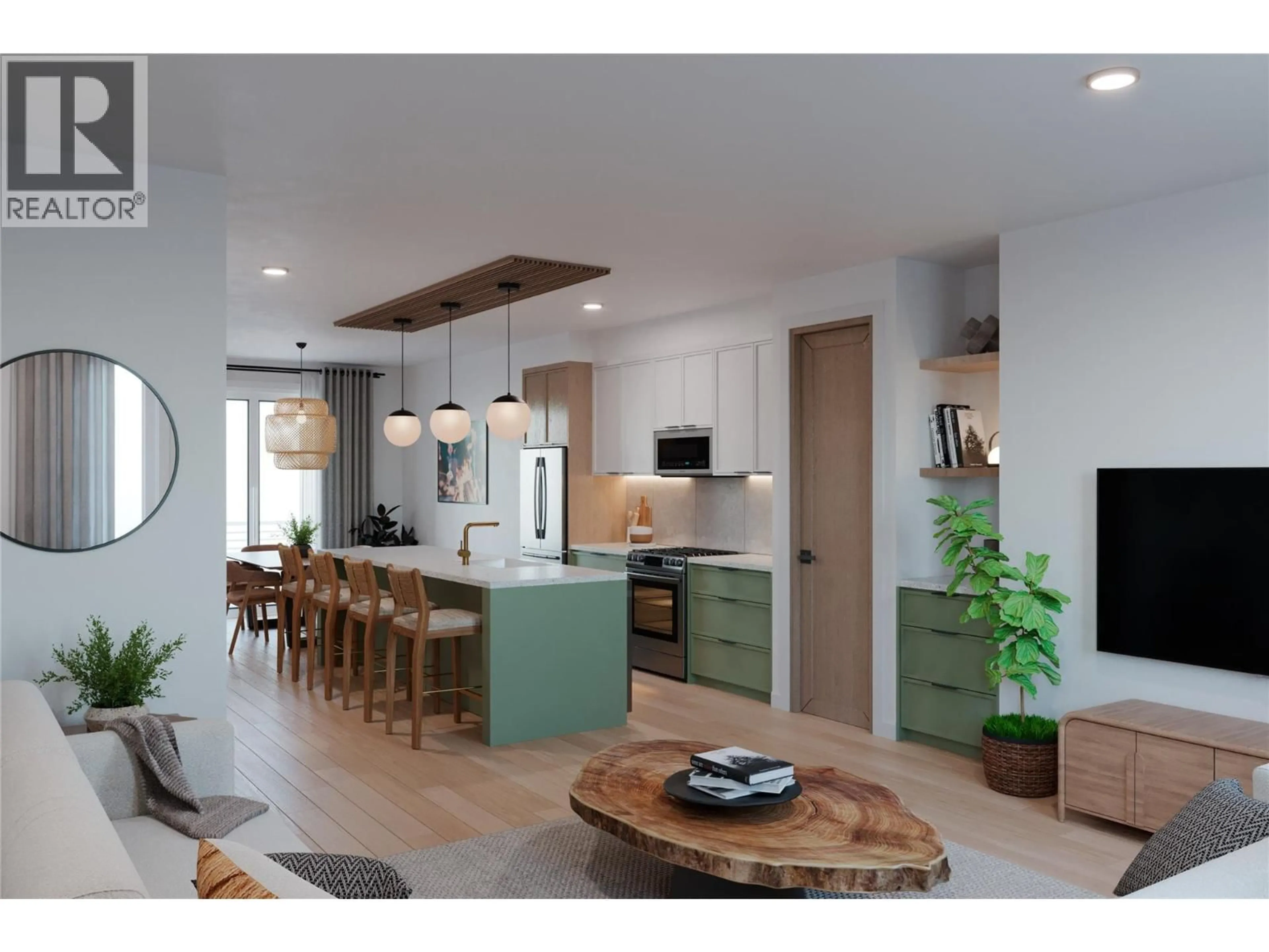 Open concept kitchen, wood/laminate floor for 15 - 501 SIMPSON STREET, Revelstoke British Columbia V0E2S1