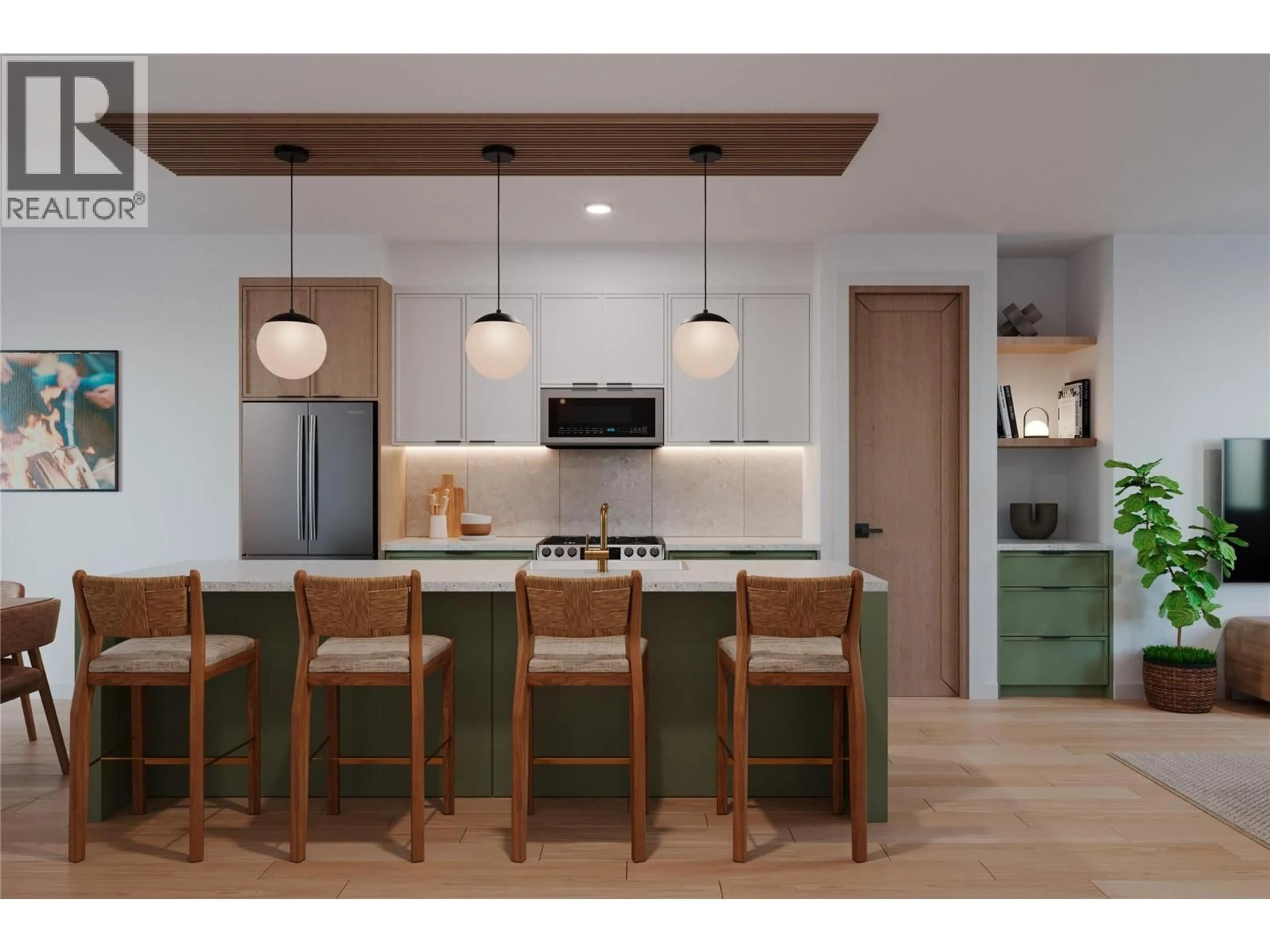 Open concept kitchen, wood/laminate floor for 5 - 501 SIMPSON STREET, Revelstoke British Columbia V0E2S1