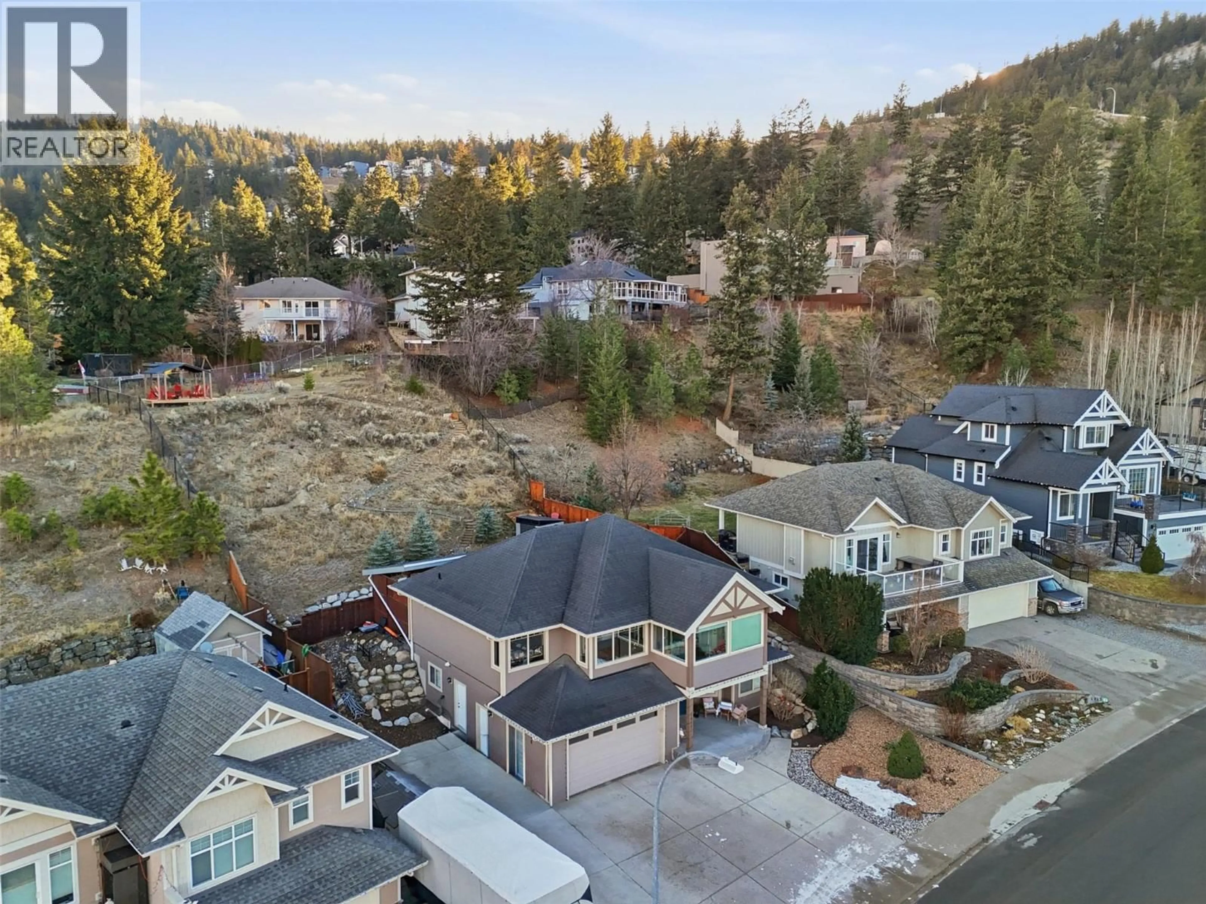 A pic from outside/outdoor area/front of a property/back of a property/a pic from drone, mountain view for 1913 GALORE CRESCENT, Kamloops British Columbia V2E0A7