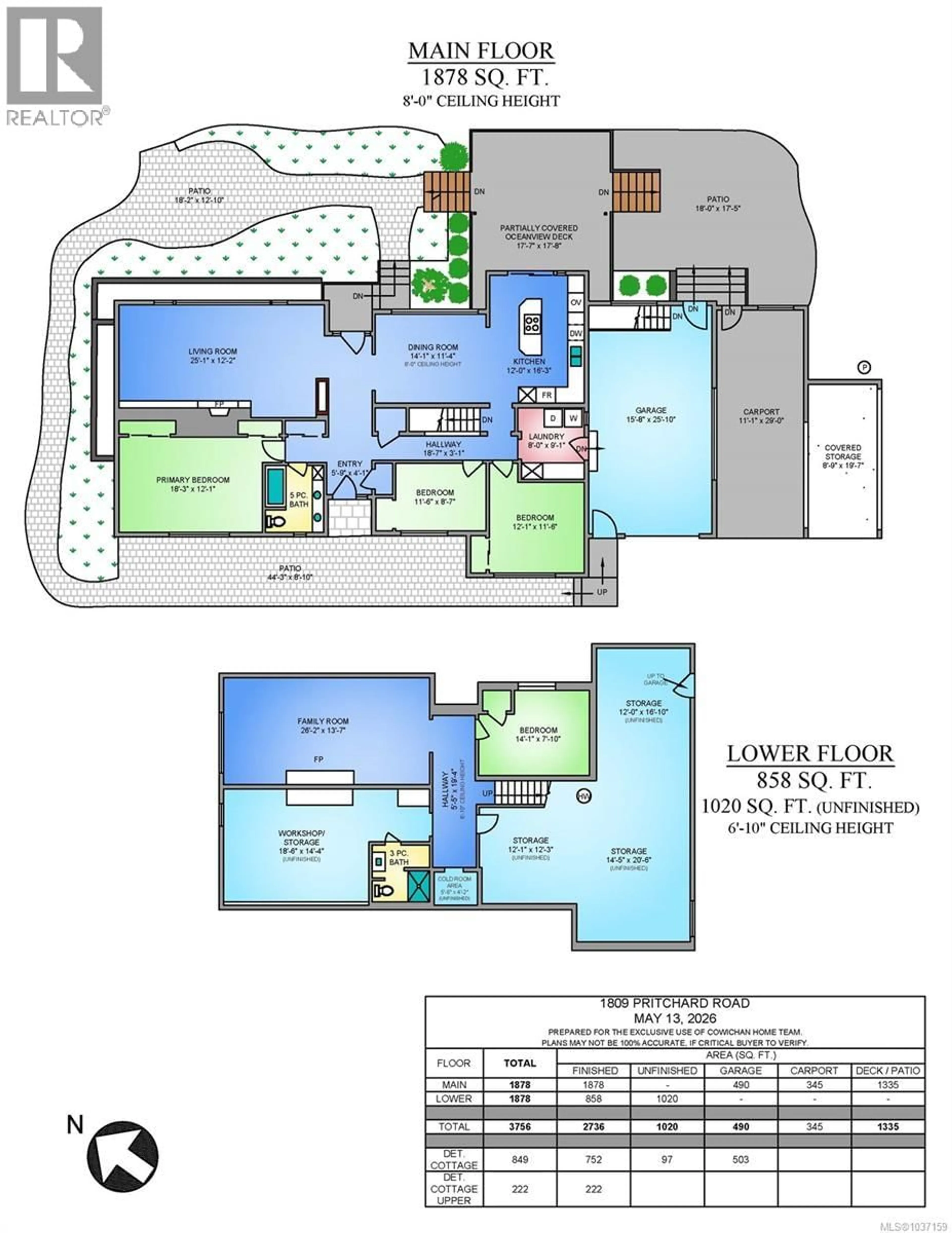 Floor plan for 1809 PRITCHARD ROAD, Cowichan Bay British Columbia V0R1N0