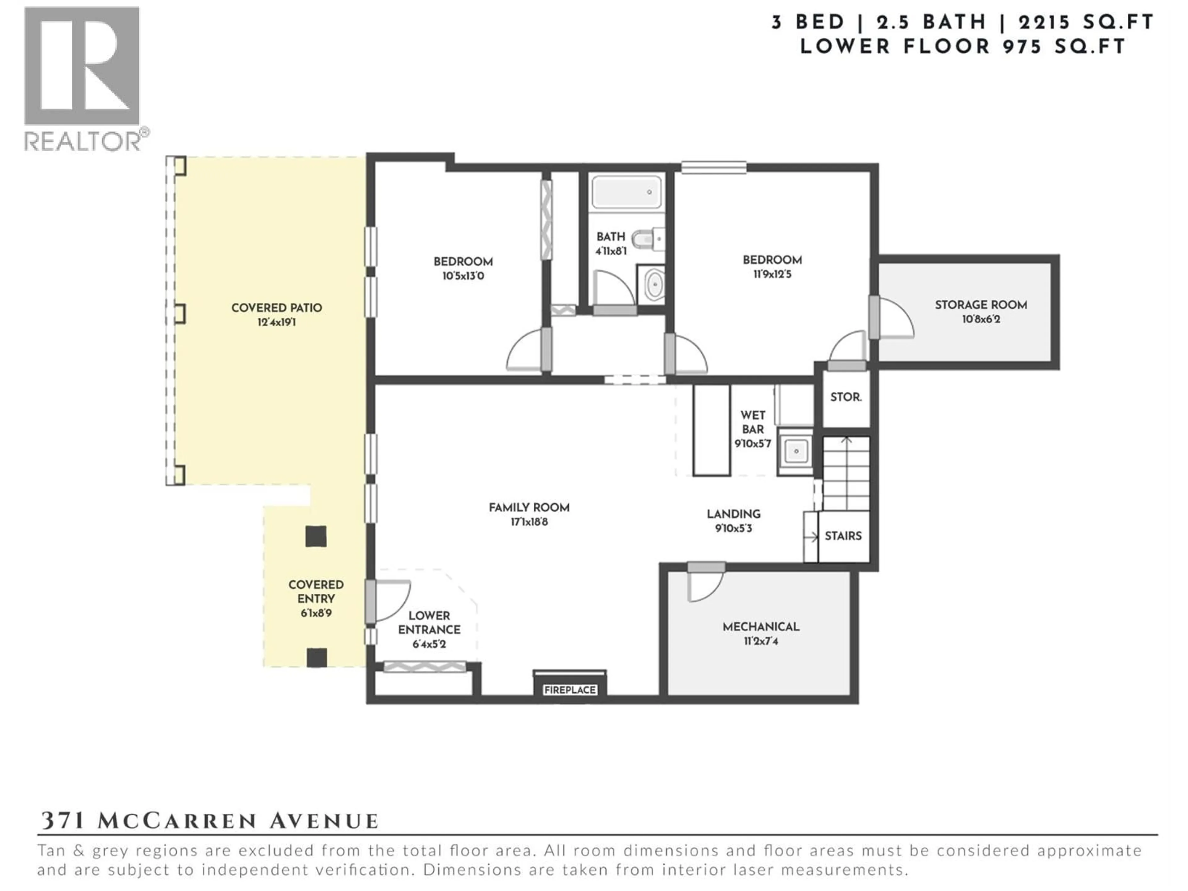 Floor plan for 371 MCCARREN AVENUE, Kelowna British Columbia V1W4W3
