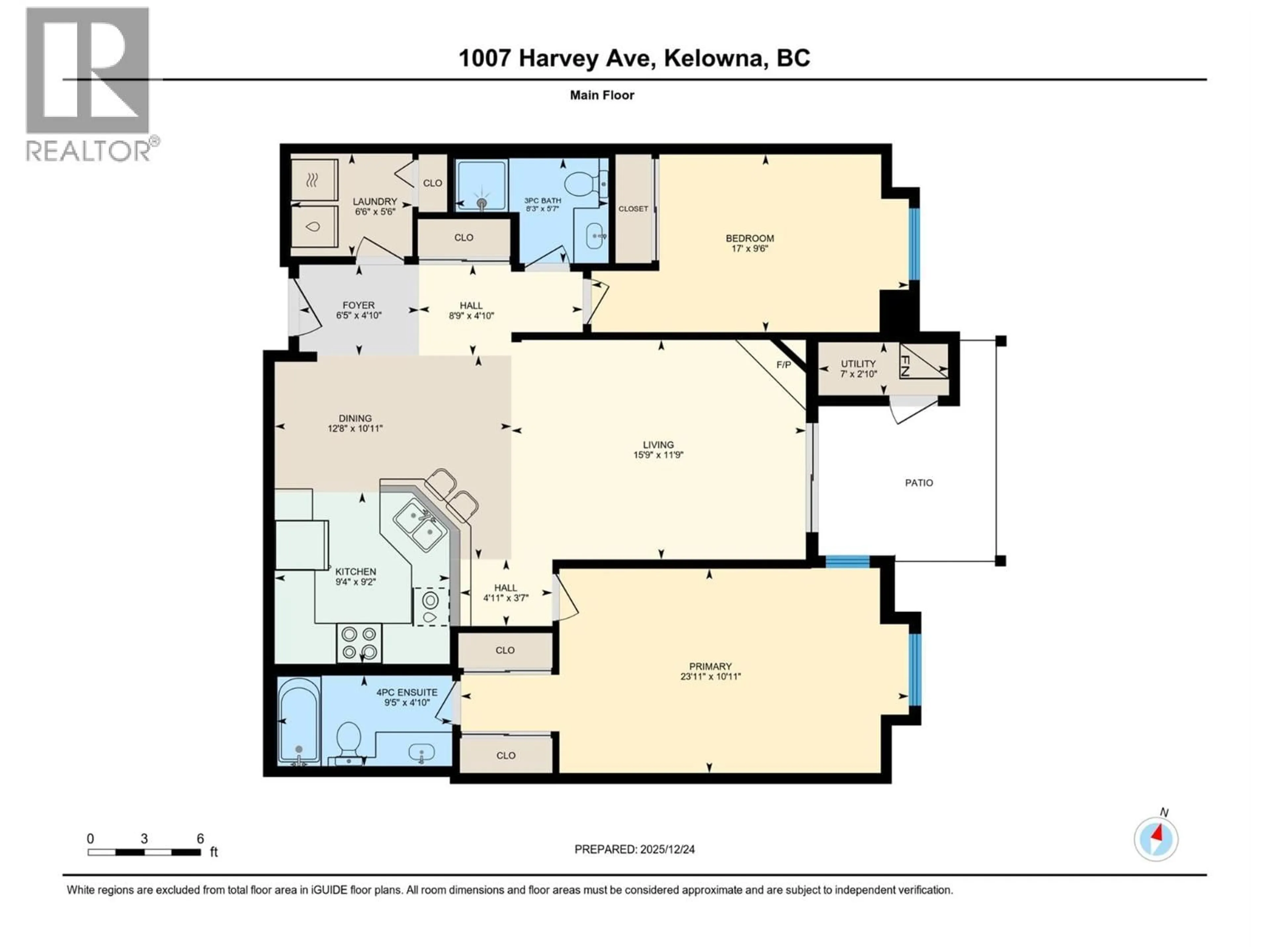 Floor plan for 104 - 1007 HARVEY AVENUE, Kelowna British Columbia V1Y6E4