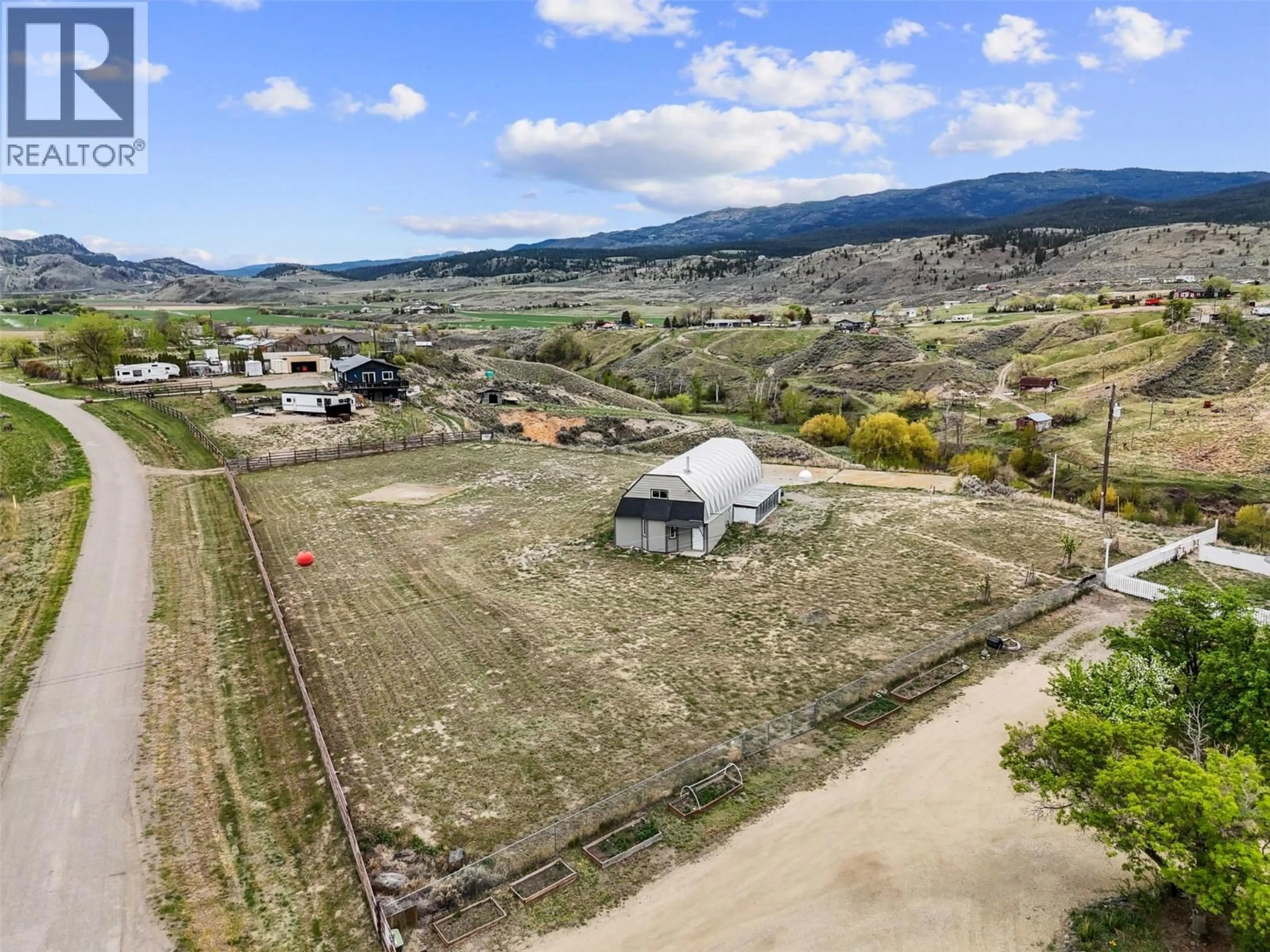 A pic from outside/outdoor area/front of a property/back of a property/a pic from drone, mountain view for 5884 CHERRY ROAD, Kamloops British Columbia V1S2A2