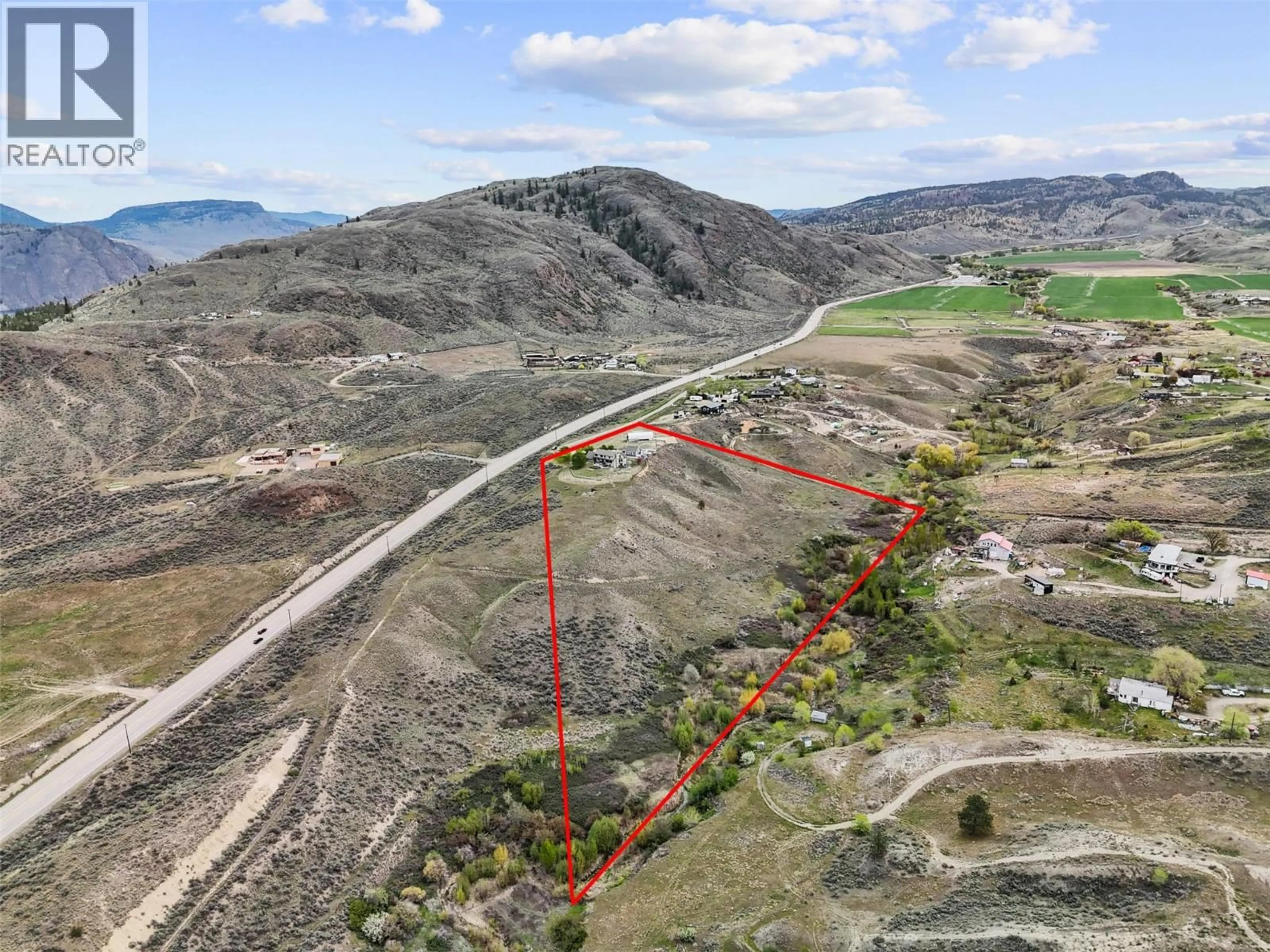 A pic from outside/outdoor area/front of a property/back of a property/a pic from drone, mountain view for 5884 CHERRY ROAD, Kamloops British Columbia V1S2A2
