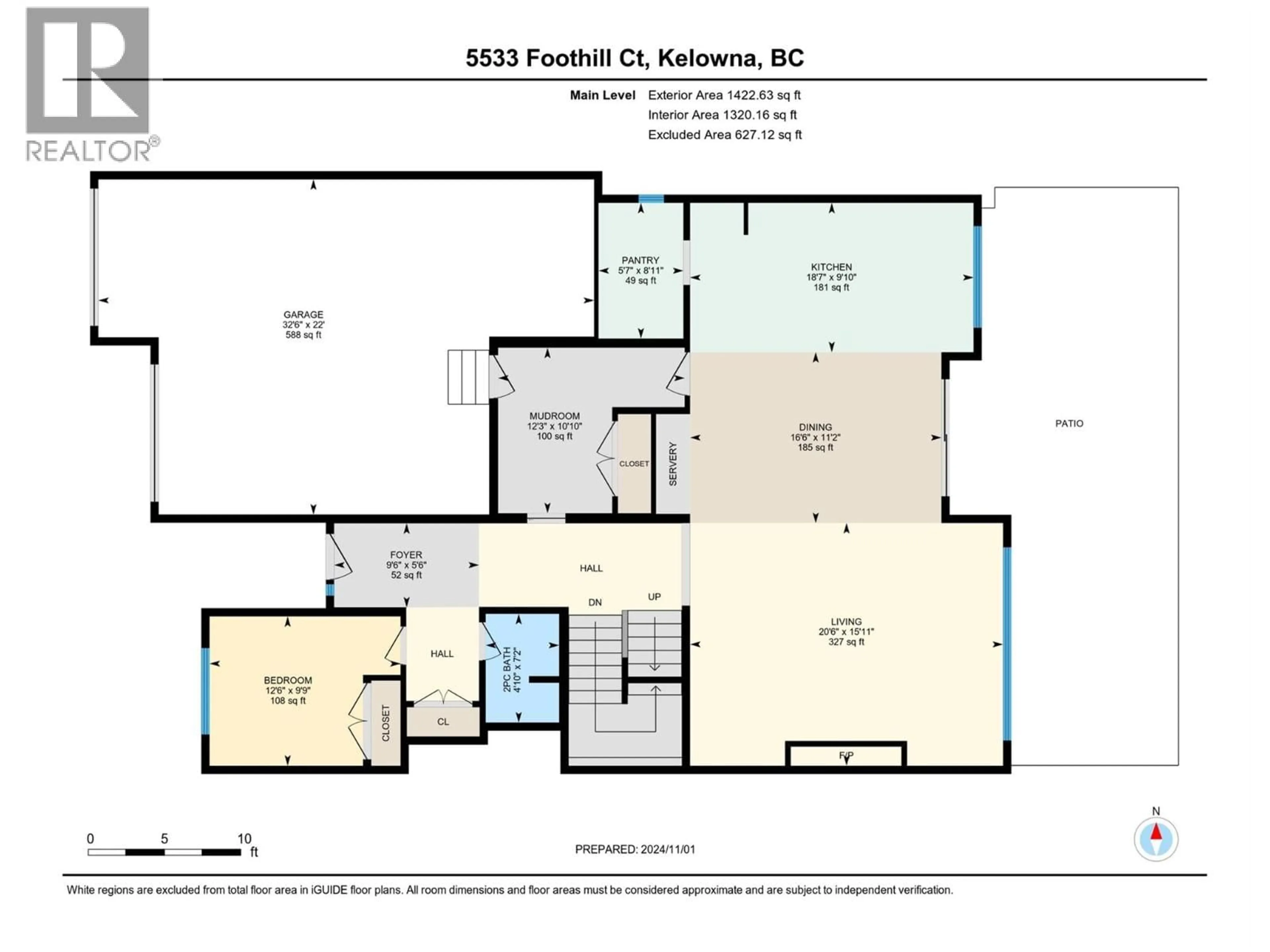 Floor plan for 5533 FOOTHILL COURT, Kelowna British Columbia V1W0C4