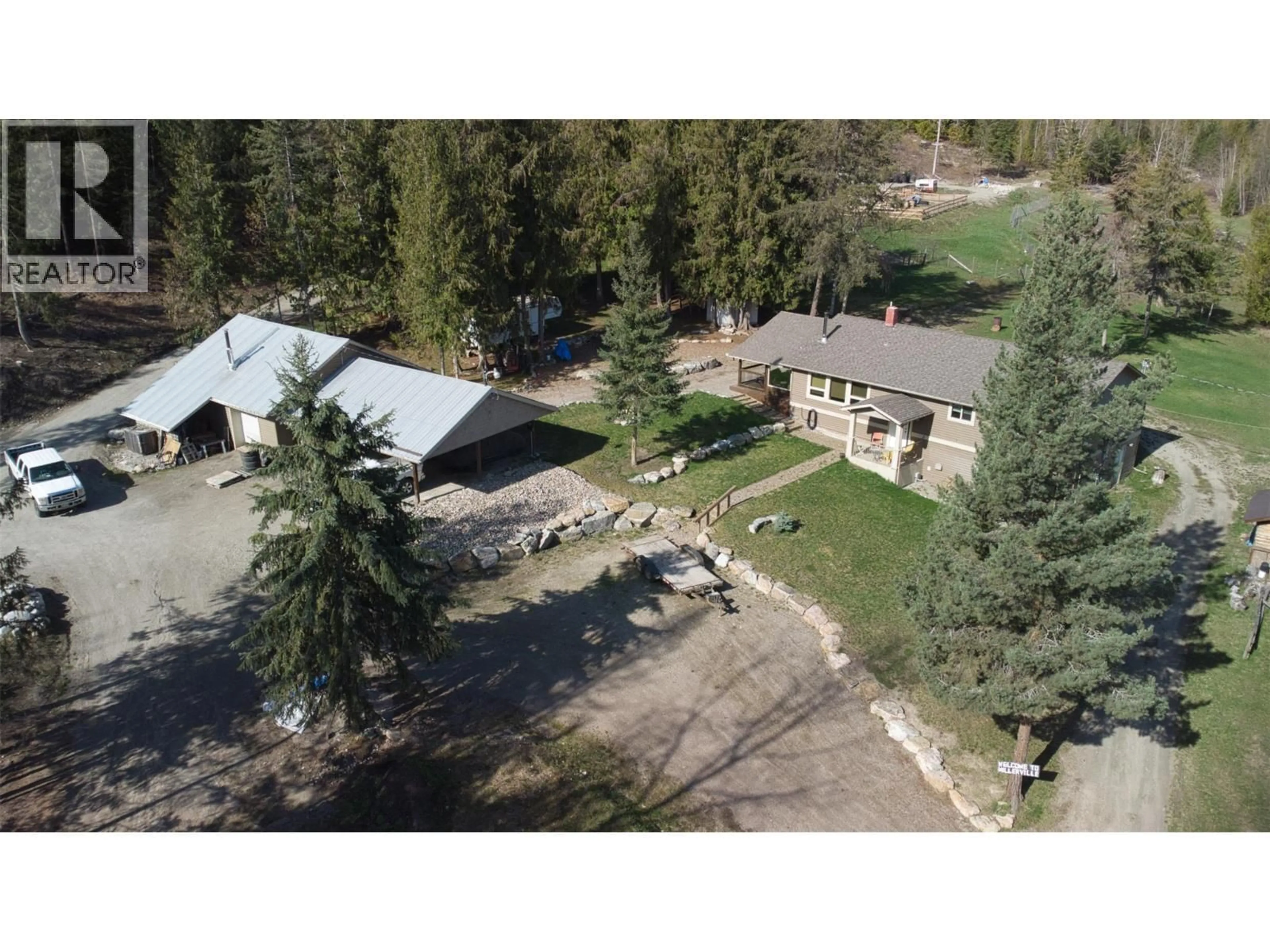 A pic from outside/outdoor area/front of a property/back of a property/a pic from drone, mountain view for 348 CREIGHTON VALLEY ROAD, Lumby British Columbia V0E2G1