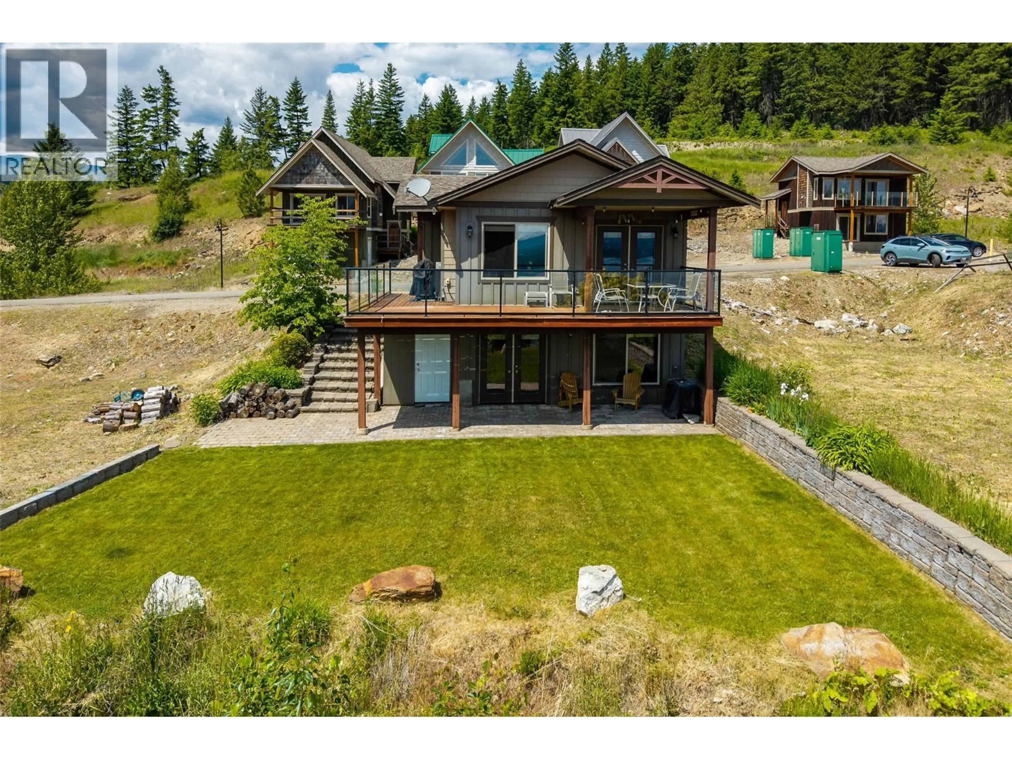 A pic from outside/outdoor area/front of a property/back of a property/a pic from drone, water/lake/river/ocean view for 198 - 2633 SQUILAX ANGLEMONT ROAD, Lee Creek British Columbia V0E1M4