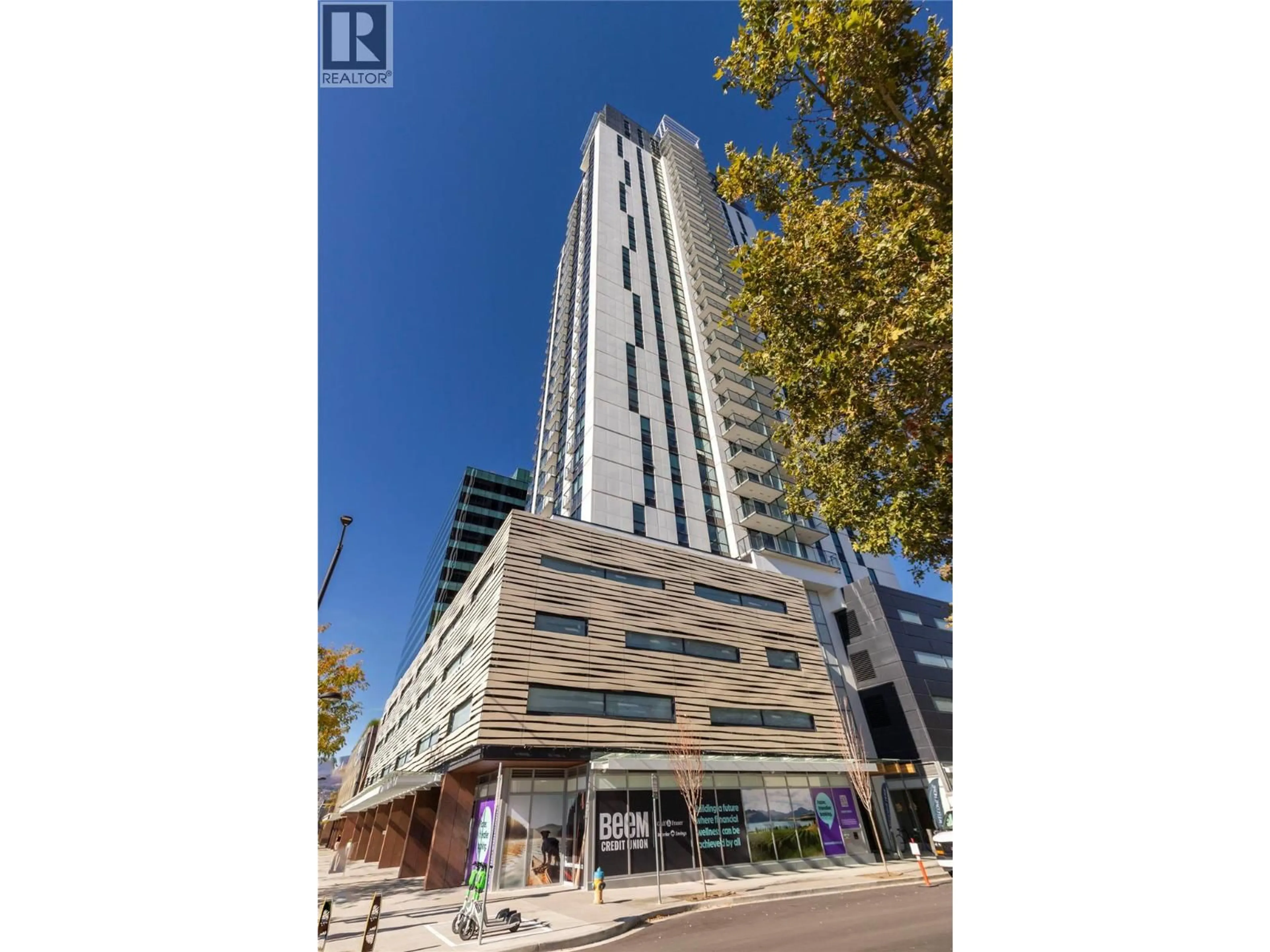 A pic from outside/outdoor area/front of a property/back of a property/a pic from drone, building for 2606 - 1488 BERTRAM STREET, Kelowna British Columbia V1Y0M6