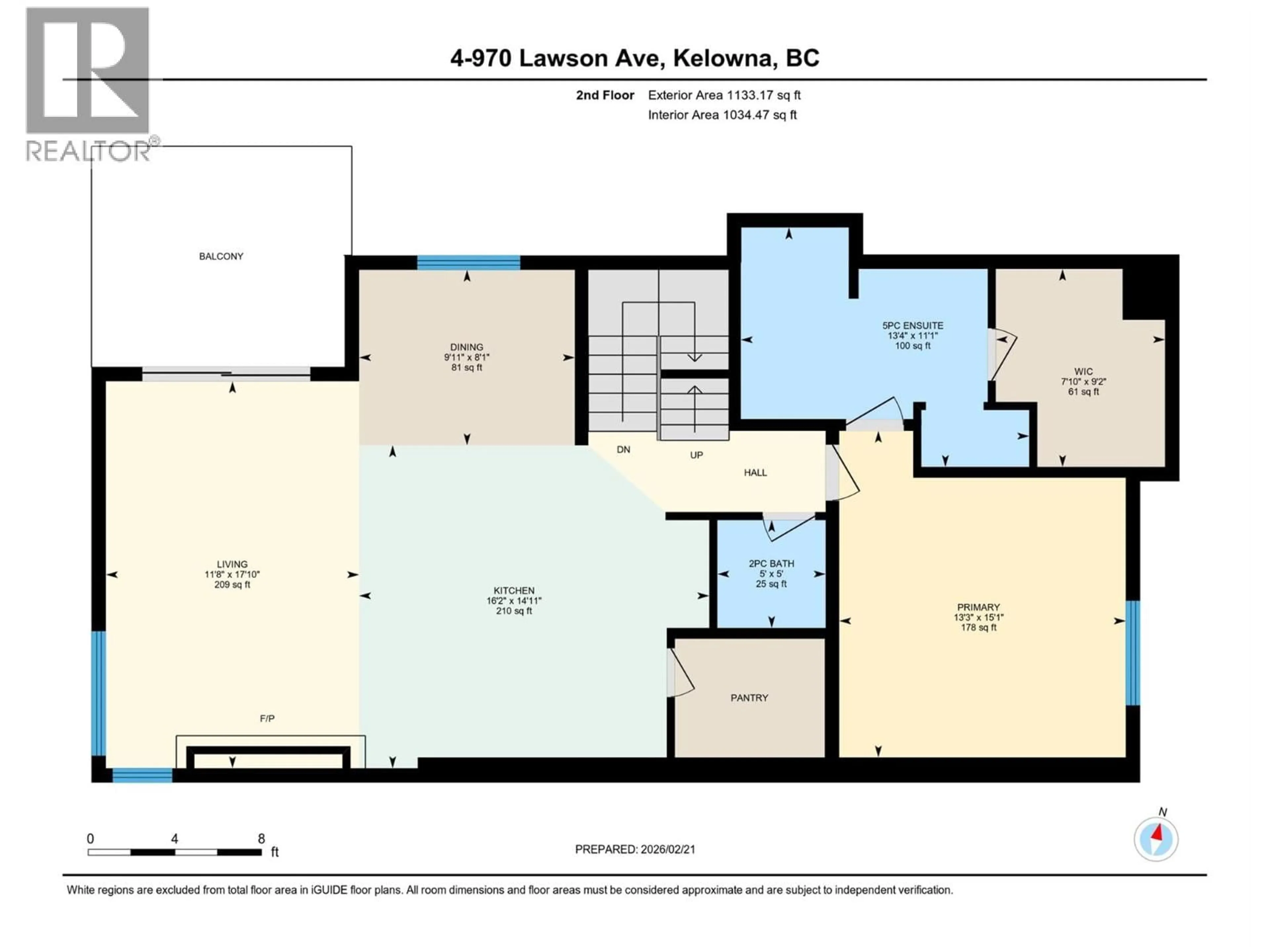 Floor plan for 4 - 970 LAWSON AVENUE, Kelowna British Columbia V1Y6T1