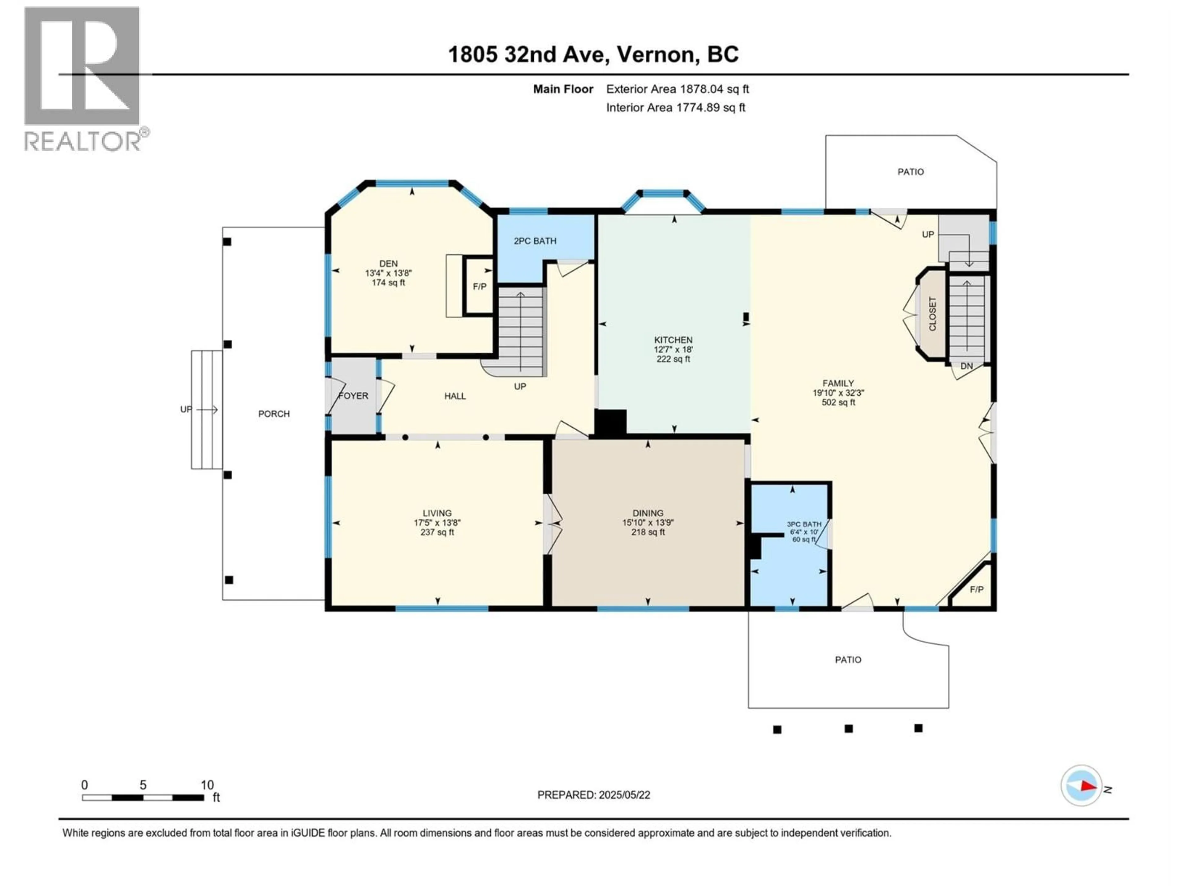 Floor plan for 1805 32 AVENUE, Vernon British Columbia V1T2J5