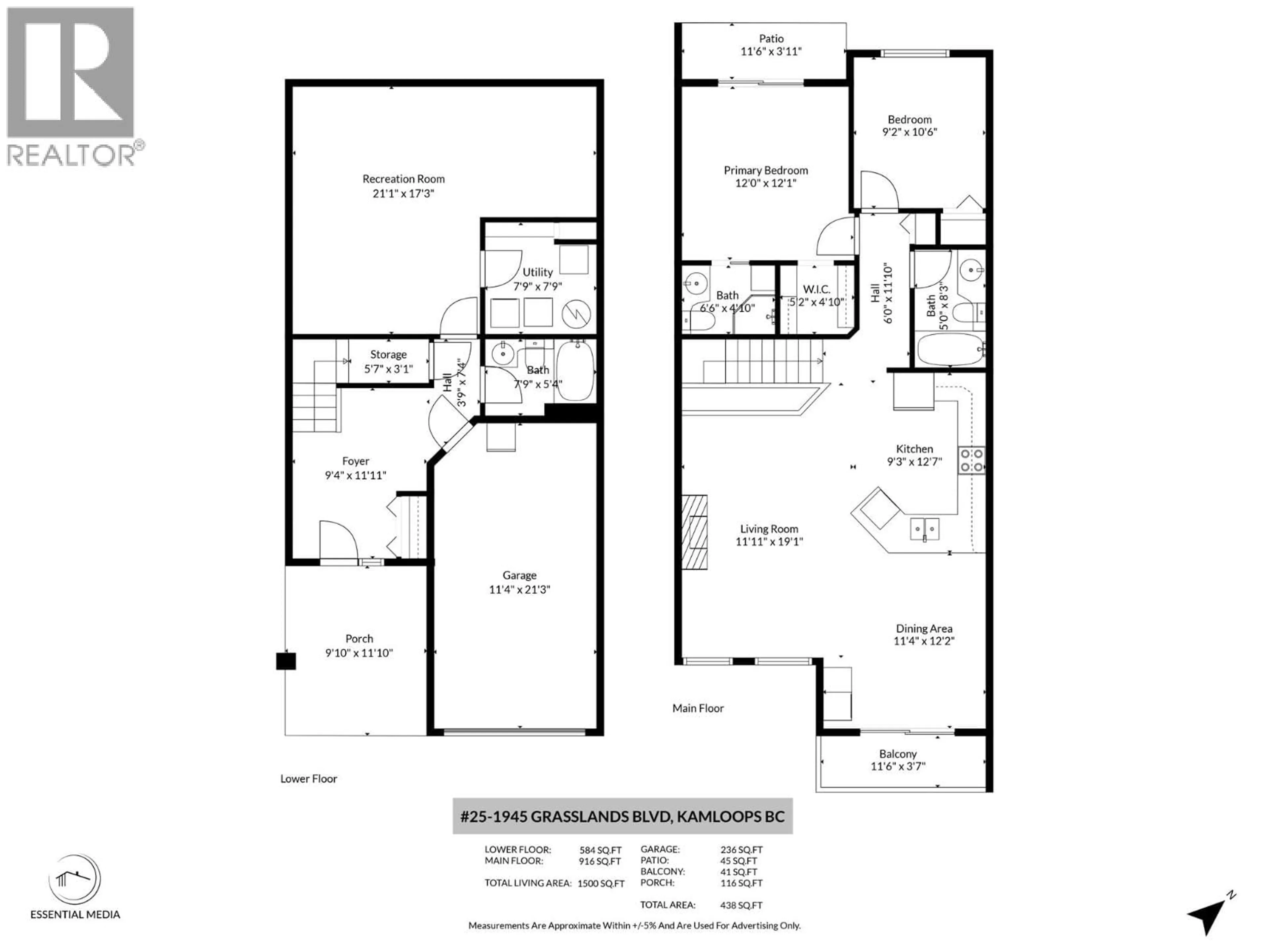 Floor plan for 25 - 1945 GRASSLANDS BOULEVARD, Kamloops British Columbia V2B8T3