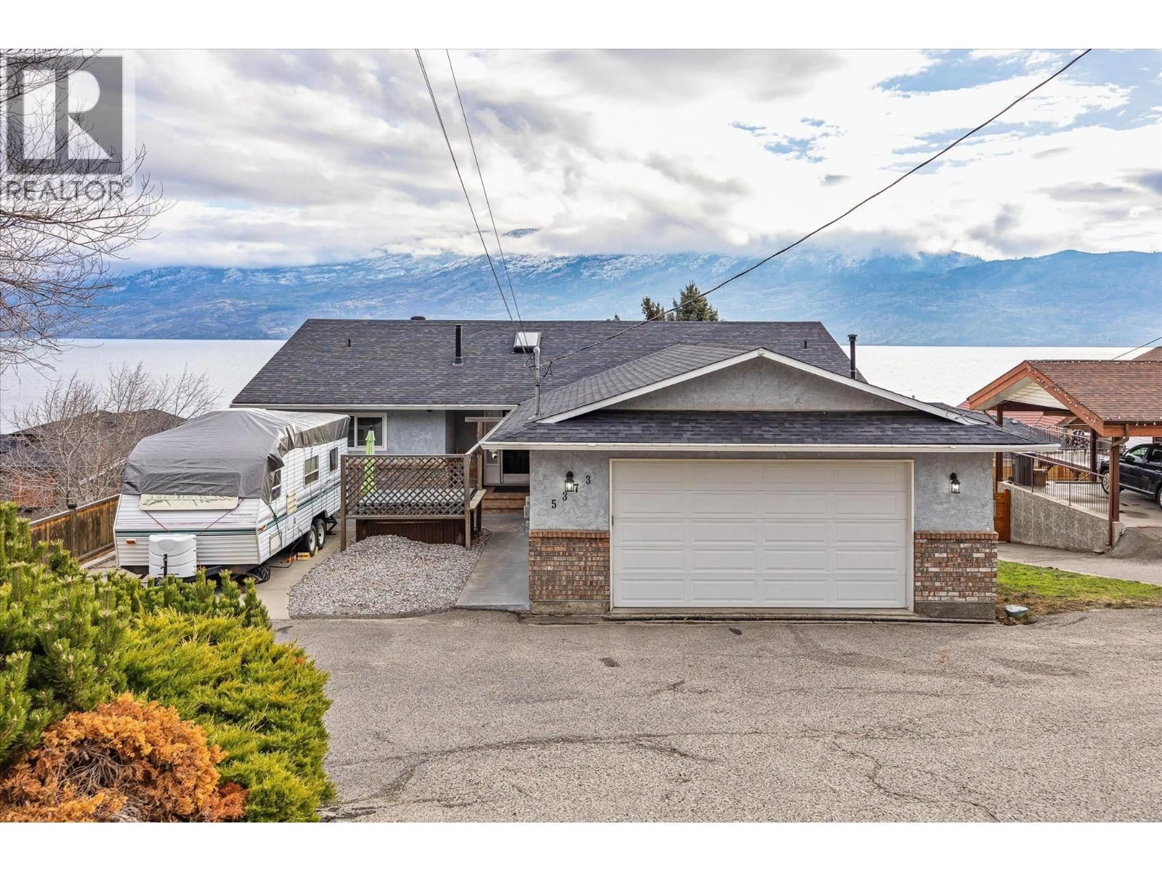 A pic from outside/outdoor area/front of a property/back of a property/a pic from drone, water/lake/river/ocean view for 5373 BUCHANAN ROAD, Peachland British Columbia V0H1X1