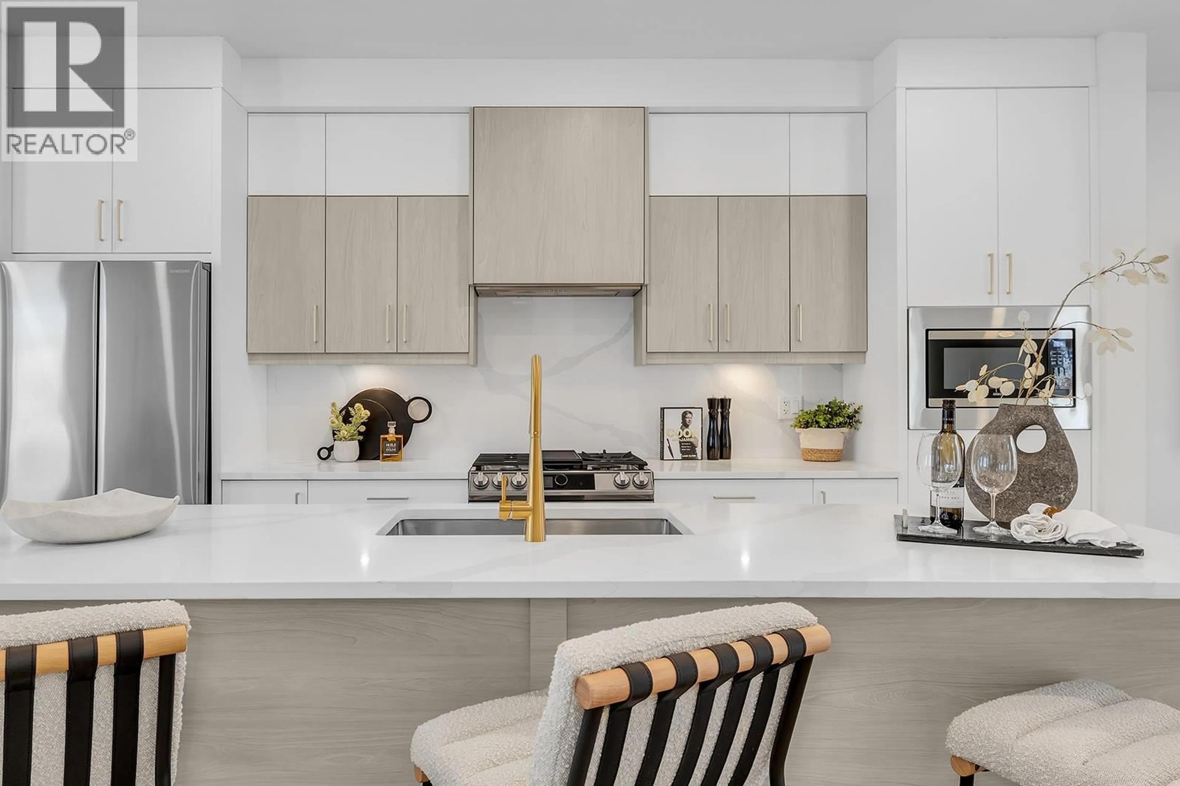 Contemporary kitchen, ceramic/tile floor for 115 - 5300 MAIN STREET, Kelowna British Columbia V1W0C1