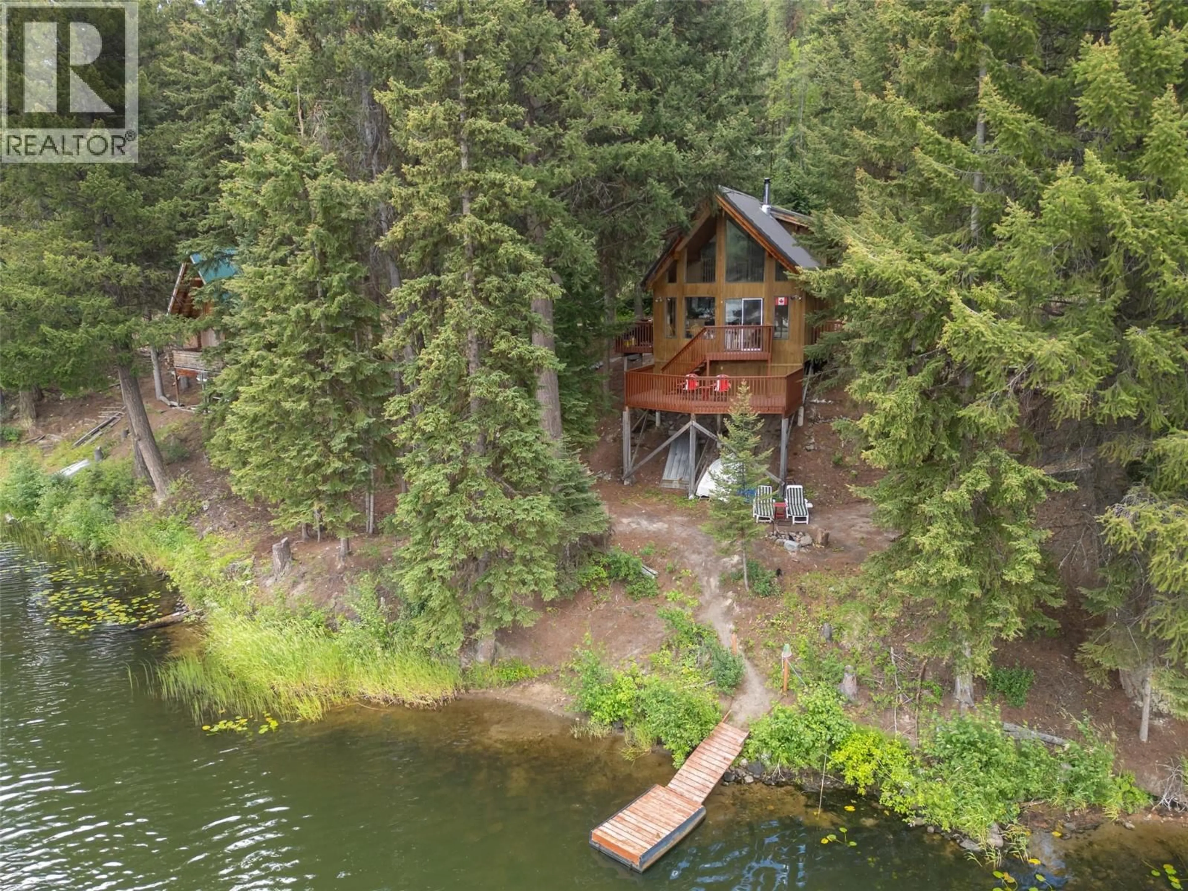 A pic from outside/outdoor area/front of a property/back of a property/a pic from drone, water/lake/river/ocean view for 272 LINK LAKE ROAD, Princeton British Columbia V0X1W0