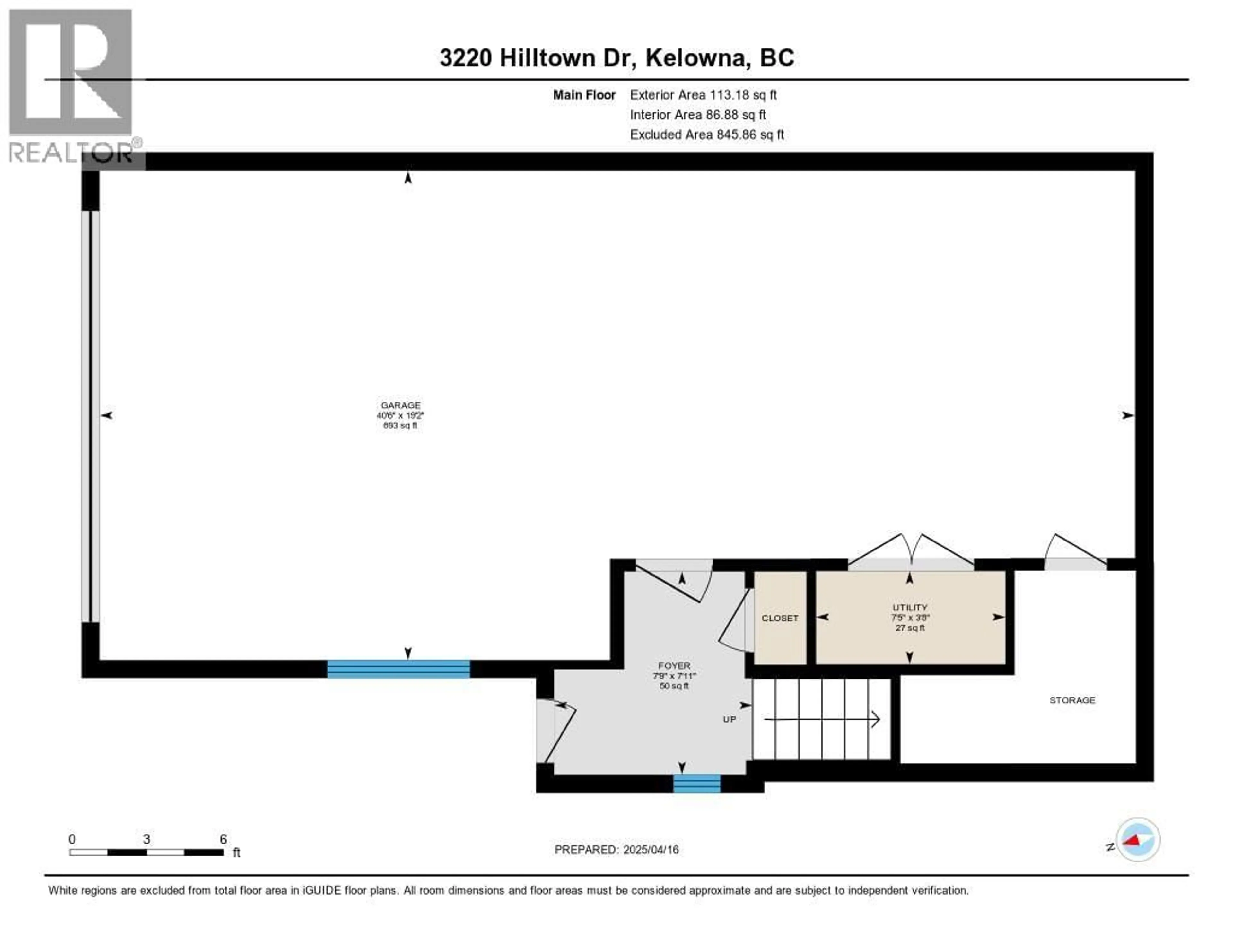 Floor plan for 7 - 3220 HILLTOWN DRIVE, Kelowna British Columbia V1V0C6