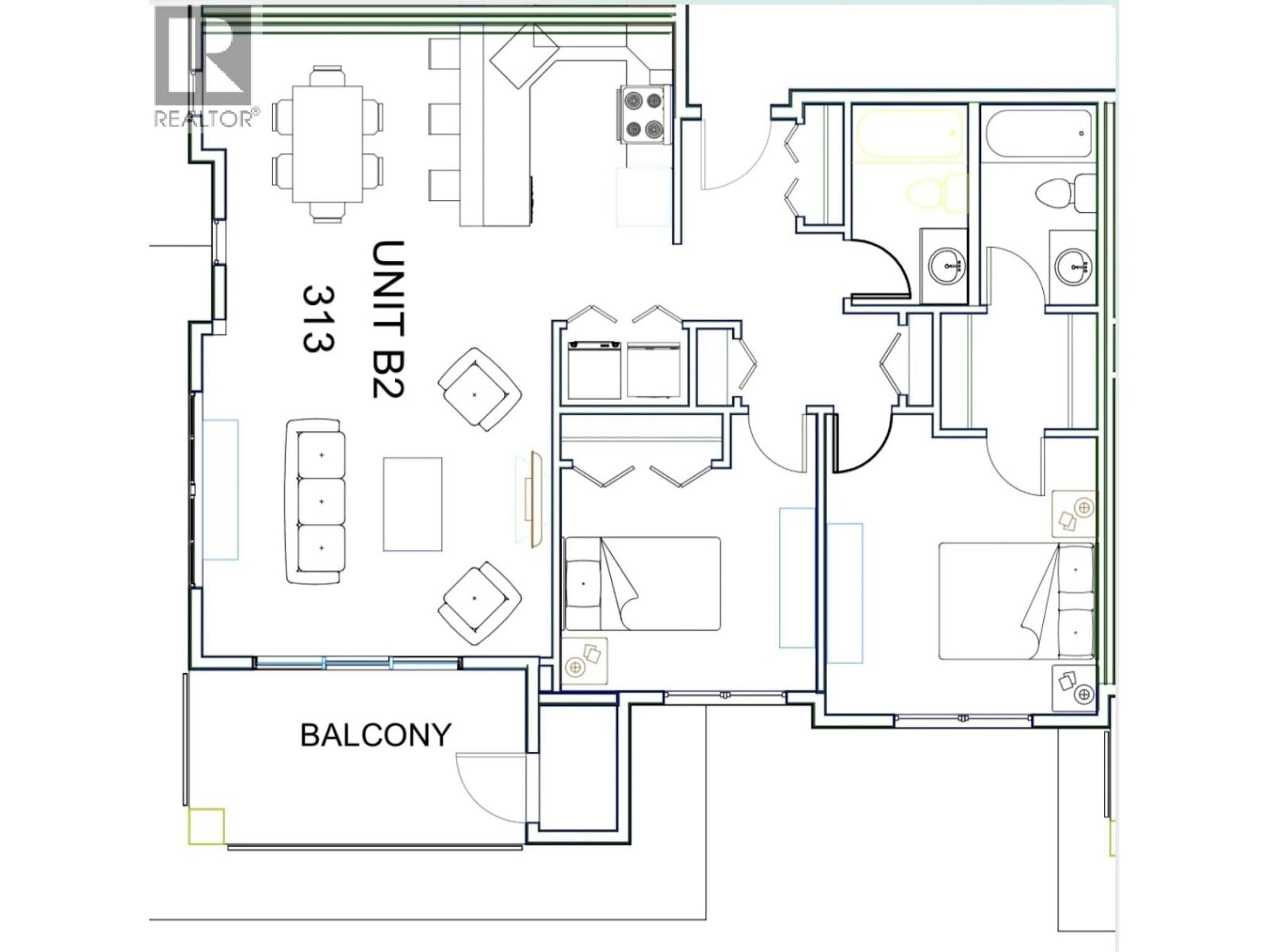 Floor plan for 313 - 3090 BURTCH ROAD, Kelowna British Columbia V1W5G9