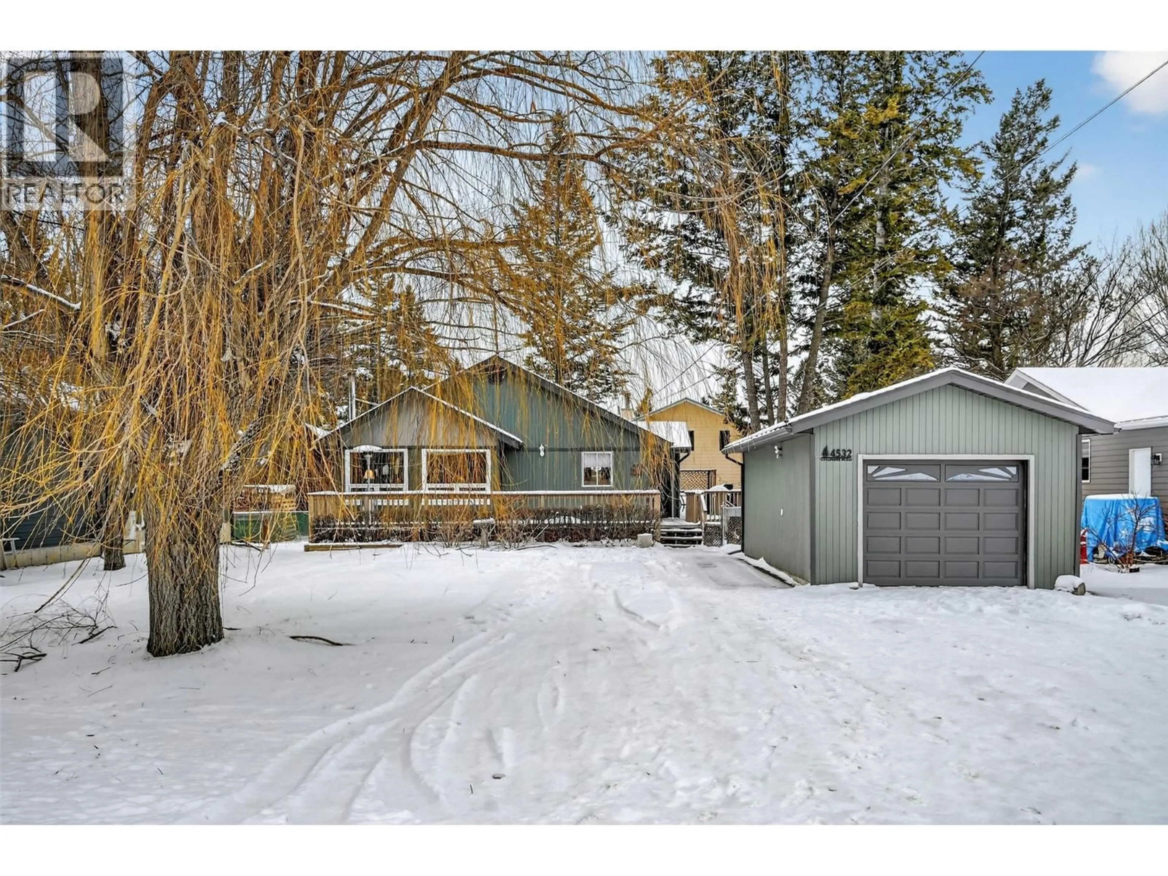 A pic from outside/outdoor area/front of a property/back of a property/a pic from drone, street for 4532 COLUMERE ROAD, Fairmont Hot Springs British Columbia V0B1L2