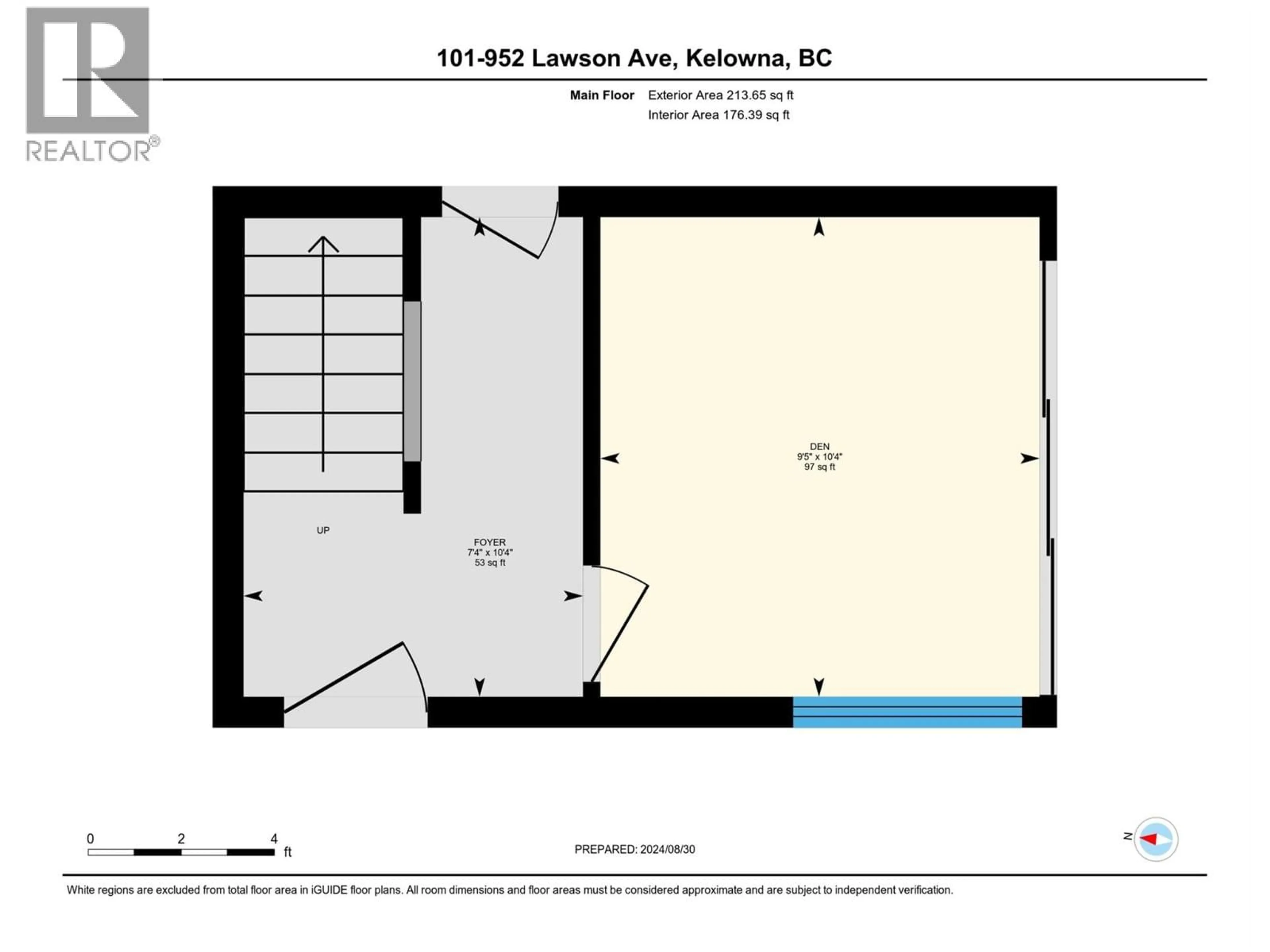Floor plan for 101 - 952 LAWSON AVENUE, Kelowna British Columbia V1Y6T1
